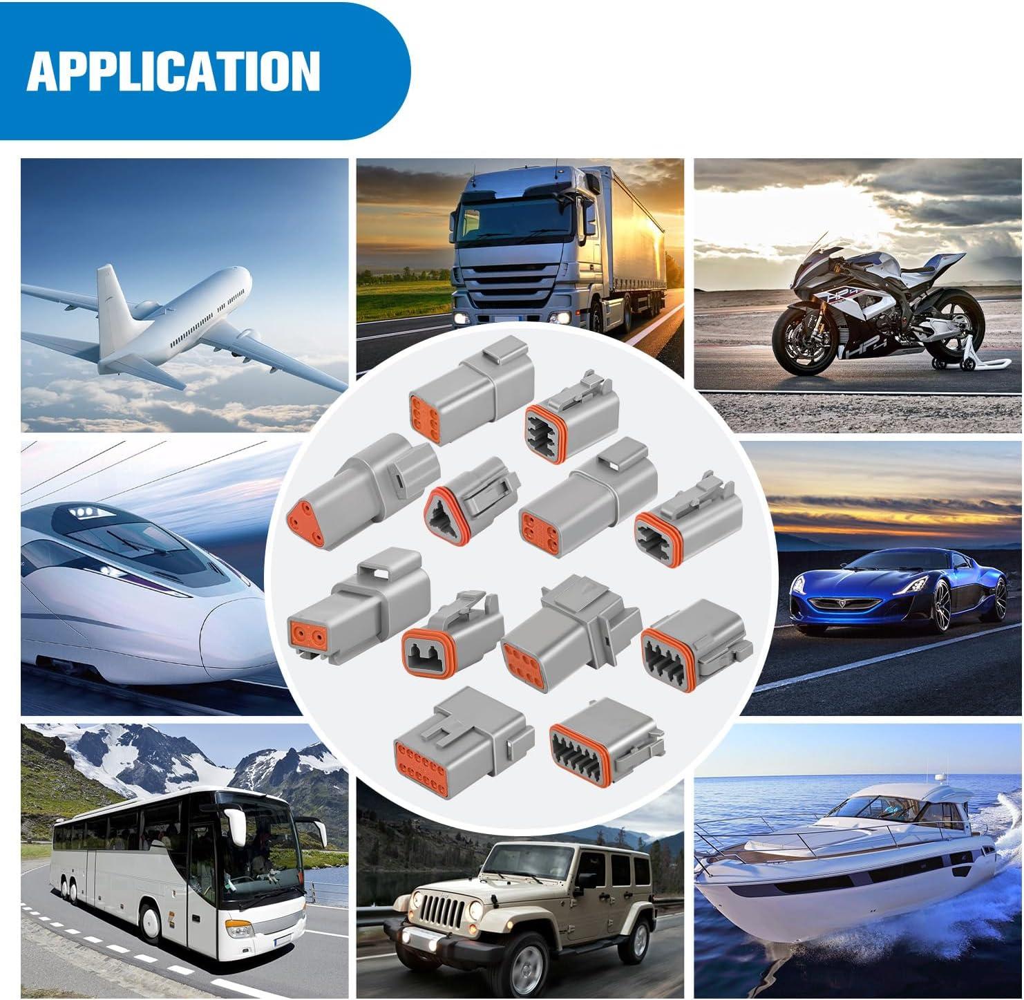 imageNilight 3 PIN DT Connector Kit 3 Sets Size 16 Solid Contacts Waterproof Male Female Terminal for 1420 AWG DT Series Connector Car Truck Motorcycle OffRoad Vehicles BoatDT2Pin 3 Sets