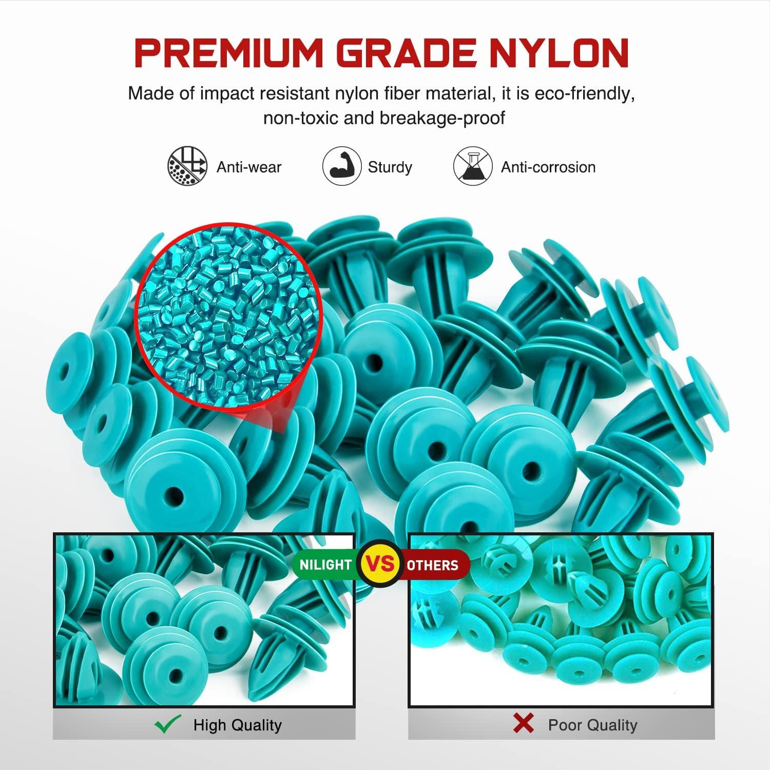 imageNilight 425 Pcs Car Retainer Clips Fastener Remover Tailgate Handle Rod Clip 19 Most Popular Sizes Auto Push Pin Rivets Set Compatible with GM Ford Toyota Honda Chrysler2 Years Warranty40 Clips 9mm