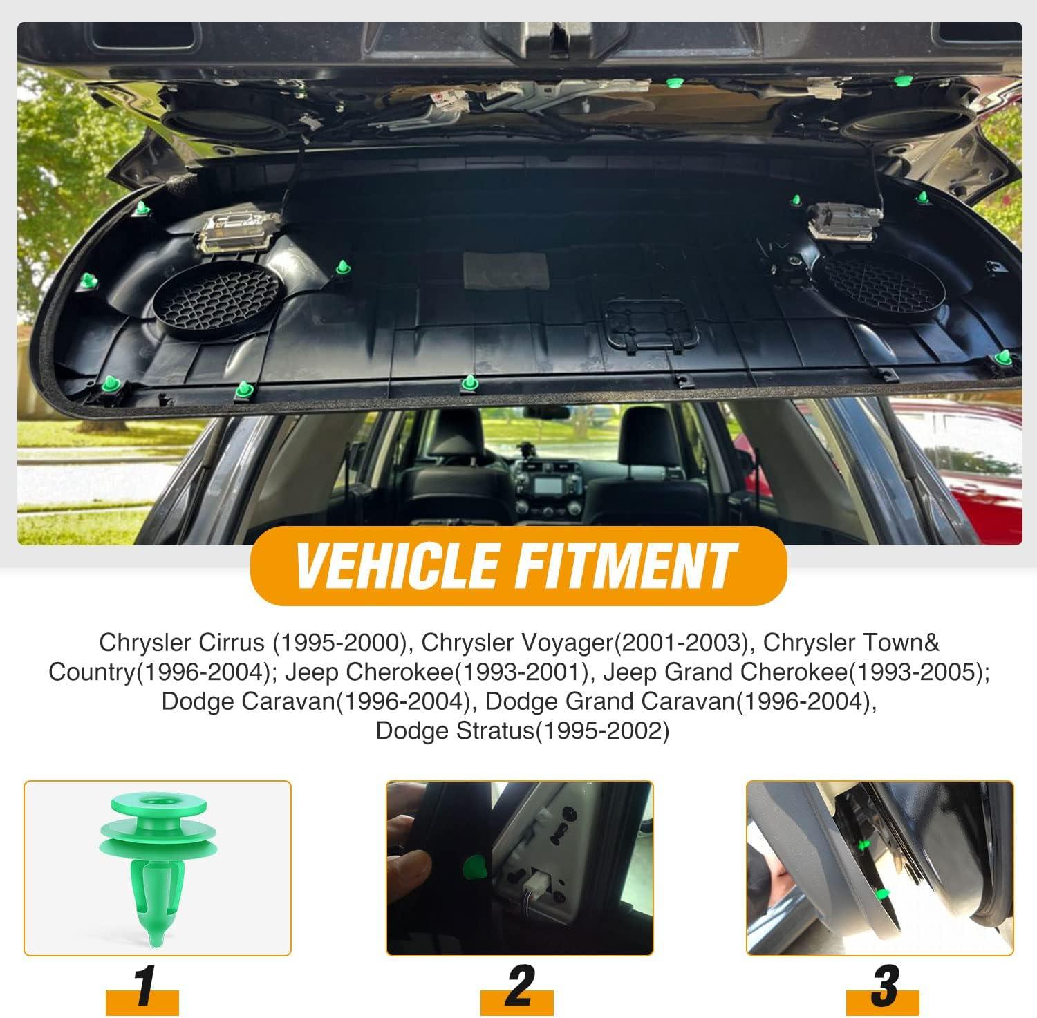 imageNilight 425 Pcs Car Retainer Clips Fastener Remover Tailgate Handle Rod Clip 19 Most Popular Sizes Auto Push Pin Rivets Set Compatible with GM Ford Toyota Honda Chrysler2 Years Warranty100 Clips 75mm