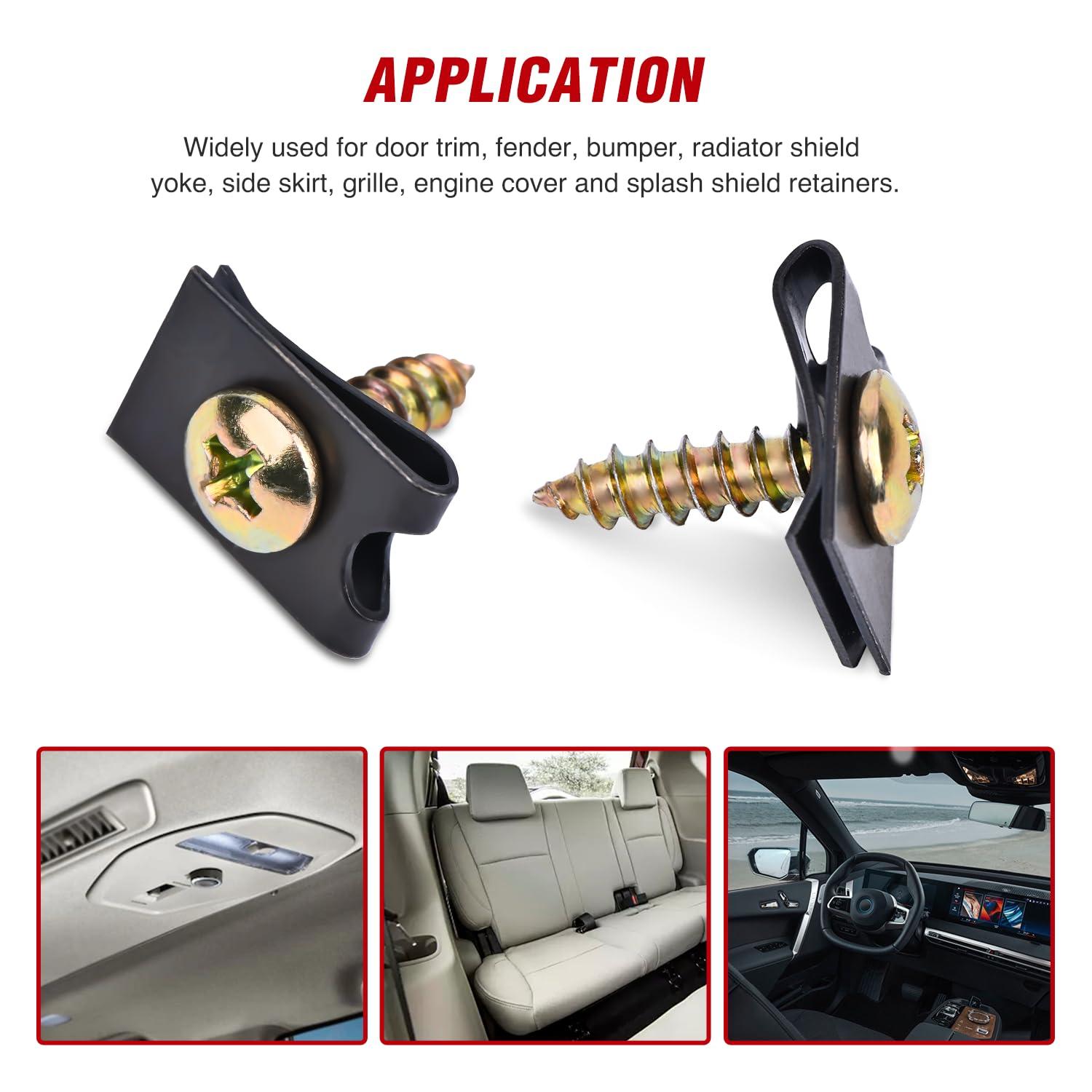 imageNilight 845Pcs Car Push Retainer Clips Auto Fasteners Assortment 24 Most Popular Sizes Nylon Bumper Fender Rivets with 10 Cable Ties and Fasteners Remover for GM Ford Lexus Honda Chrysler Mazda170Pcs UClip Remover