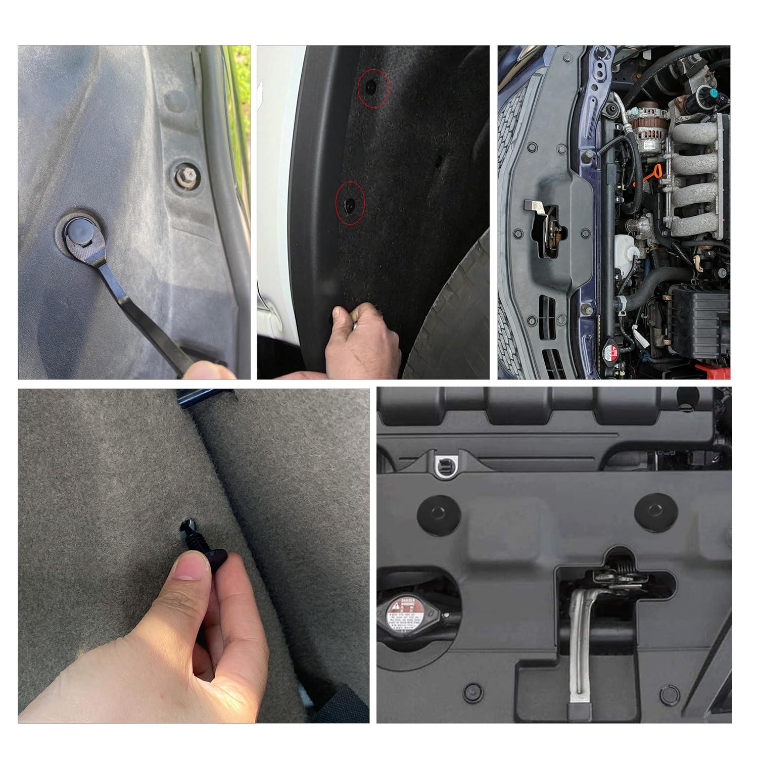 imageNilight 845Pcs Car Push Retainer Clips Auto Fasteners Assortment 24 Most Popular Sizes Nylon Bumper Fender Rivets with 10 Cable Ties and Fasteners Remover for GM Ford Lexus Honda Chrysler Mazda131Pcs Clips Remover