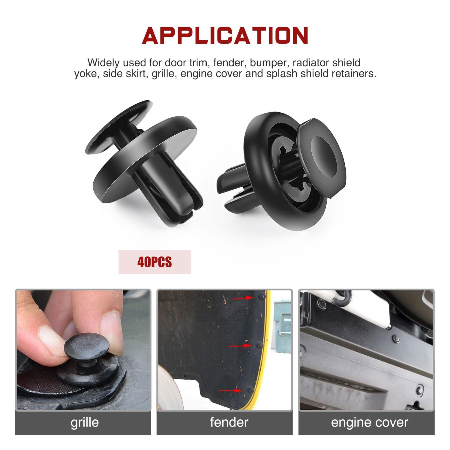 imageNilight 845Pcs Car Push Retainer Clips Auto Fasteners Assortment 24 Most Popular Sizes Nylon Bumper Fender Rivets with 10 Cable Ties and Fasteners Remover for GM Ford Lexus Honda Chrysler Mazda158Pcs Clips Remover