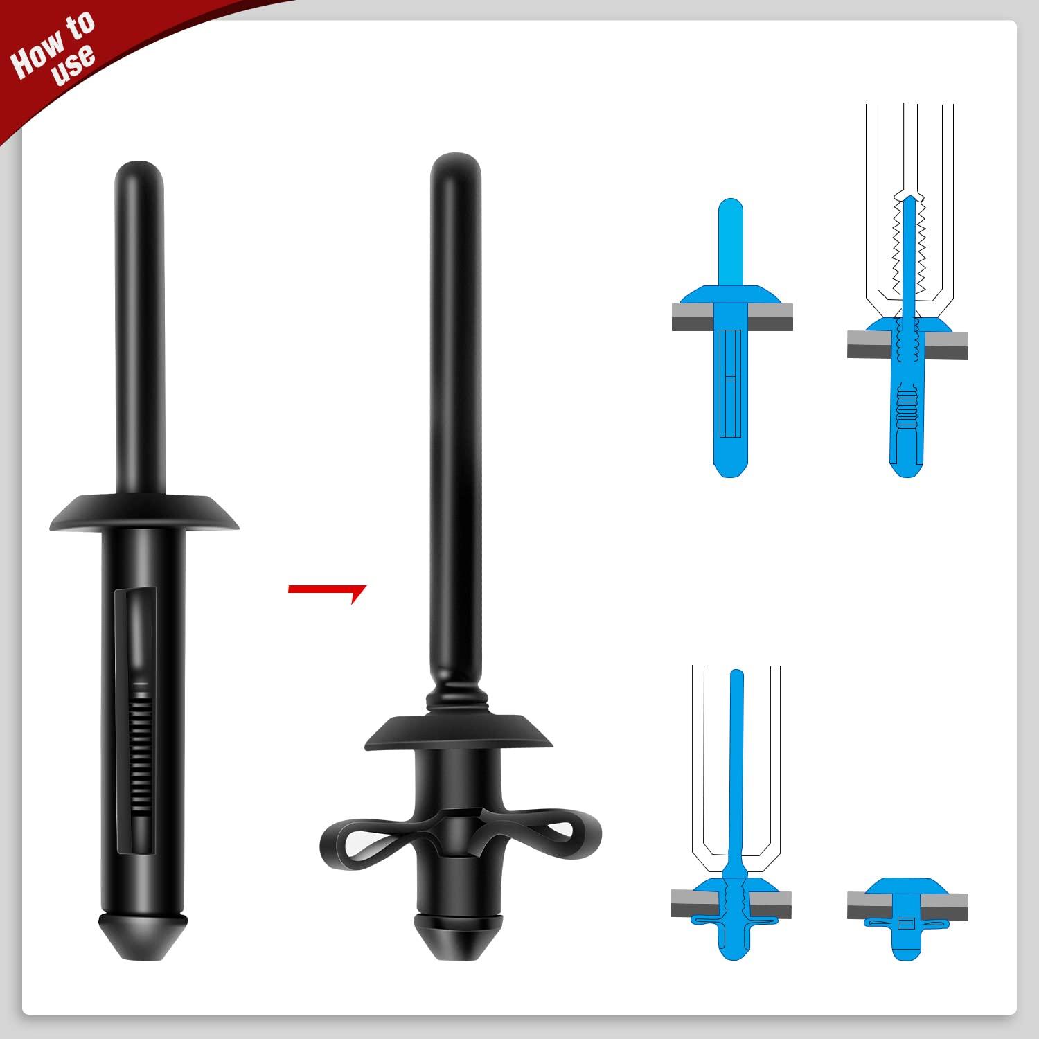 imageNilight 845Pcs Car Push Retainer Clips Auto Fasteners Assortment 24 Most Popular Sizes Nylon Bumper Fender Rivets with 10 Cable Ties and Fasteners Remover for GM Ford Lexus Honda Chrysler Mazda115Pcs Rivet