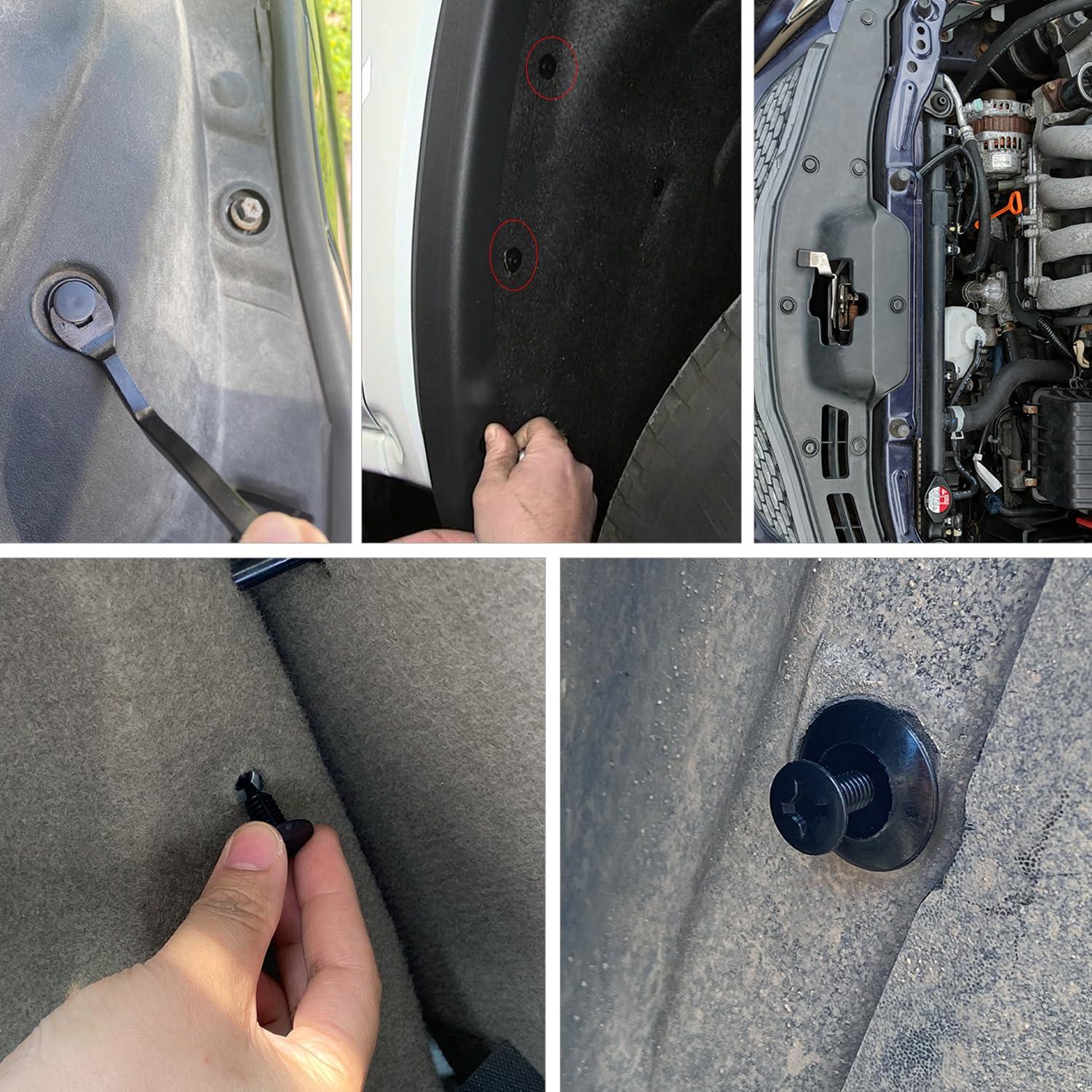 imageNilight 845Pcs Car Push Retainer Clips Auto Fasteners Assortment 24 Most Popular Sizes Nylon Bumper Fender Rivets with 10 Cable Ties and Fasteners Remover for GM Ford Lexus Honda Chrysler Mazda121Pcs Clips Remover