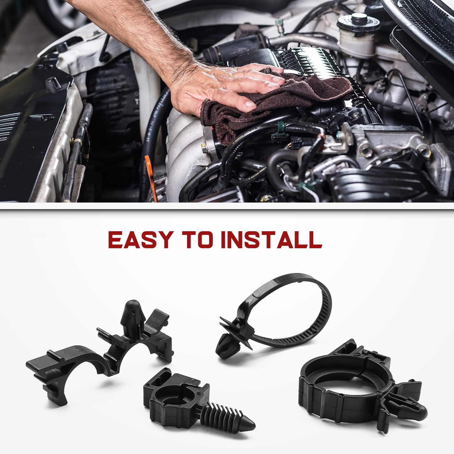 imageNilight 845Pcs Car Push Retainer Clips Auto Fasteners Assortment 24 Most Popular Sizes Nylon Bumper Fender Rivets with 10 Cable Ties and Fasteners Remover for GM Ford Lexus Honda Chrysler Mazda60Pcs Wire Loom Routing Clip