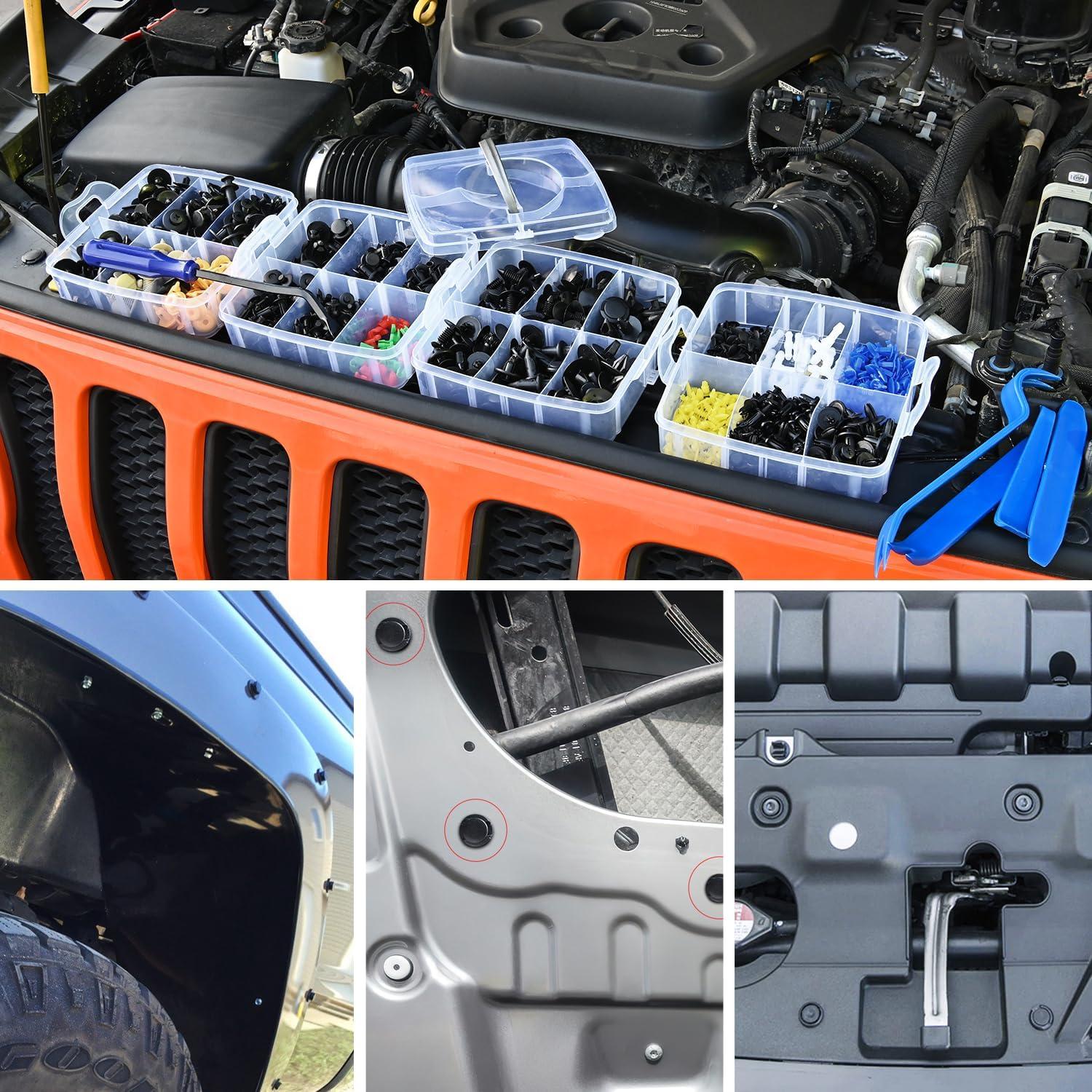 imageNilight 860Pcs Car Push Retainer Clips ampamp Auto Fasteners Assortment 26 Most Popular Sizes Nylon Bumper Fender Rivets with 10 Cable Ties and Fasteners Remover for Toyota GM Ford Honda Chevy