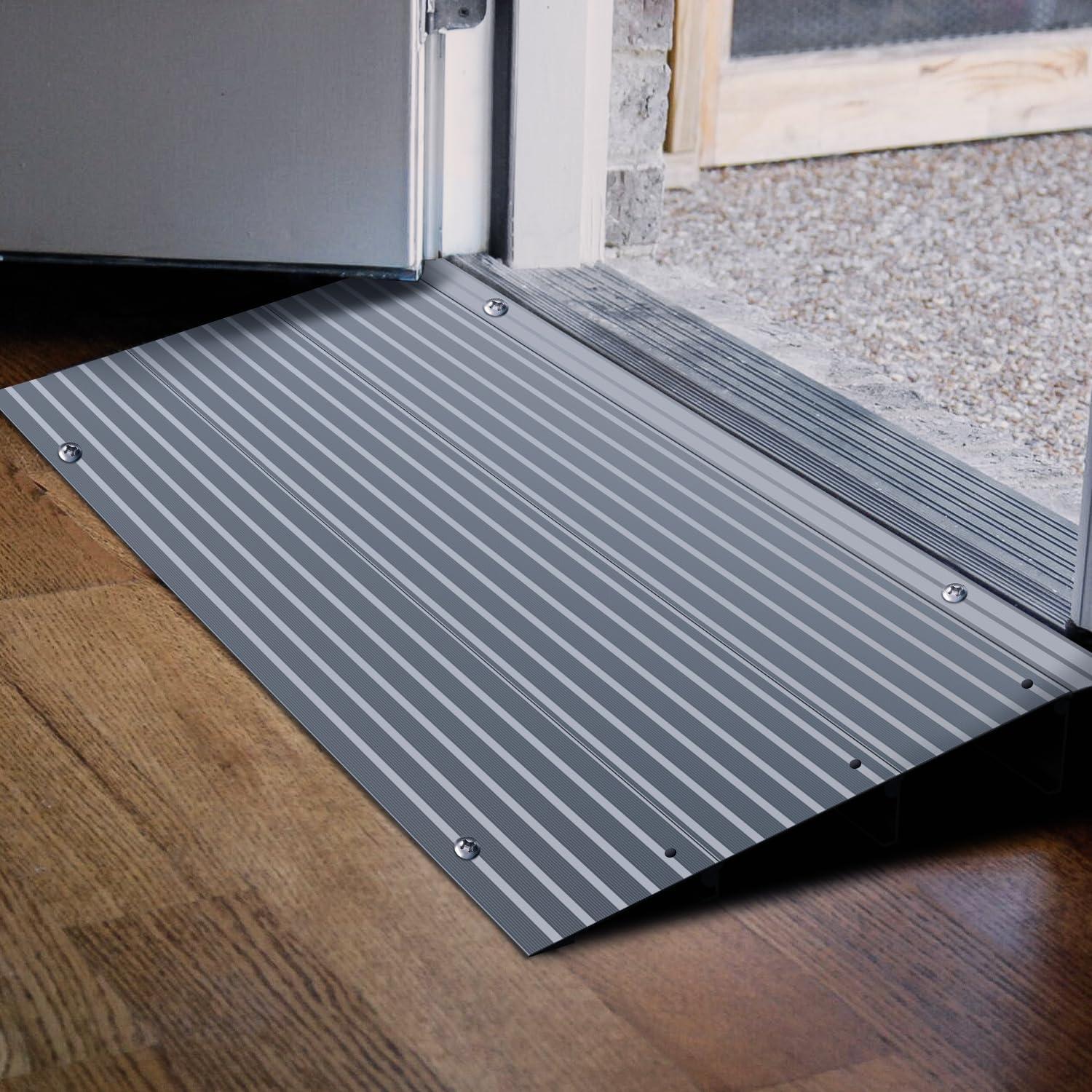 imageNilight Door Threshold Ramp 3quot Rise Portable Aluminum Wheelchair Door Entry Ramps for Doorways Stairs Home Steps3 Rise