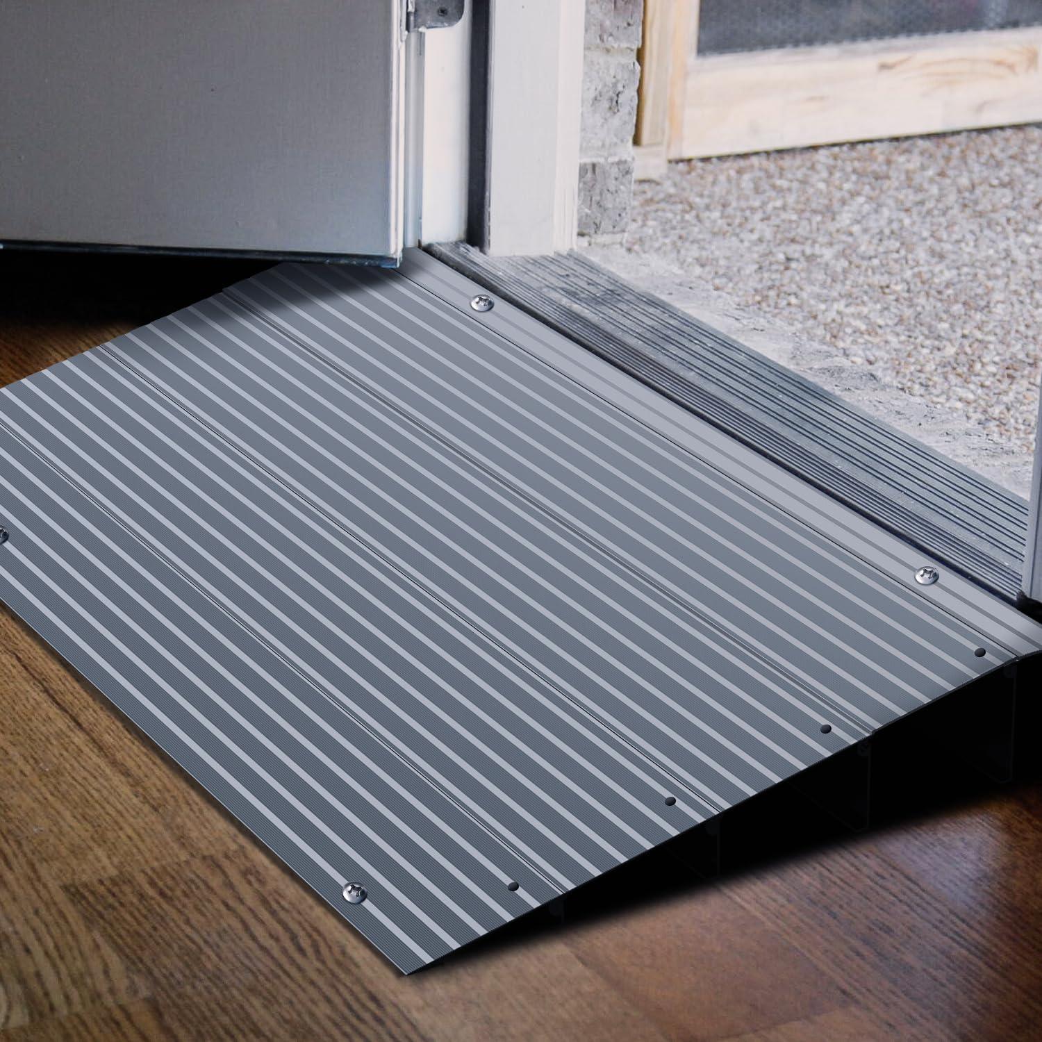 imageNilight Door Threshold Ramp 3quot Rise Portable Aluminum Wheelchair Door Entry Ramps for Doorways Stairs Home Steps4 Rise
