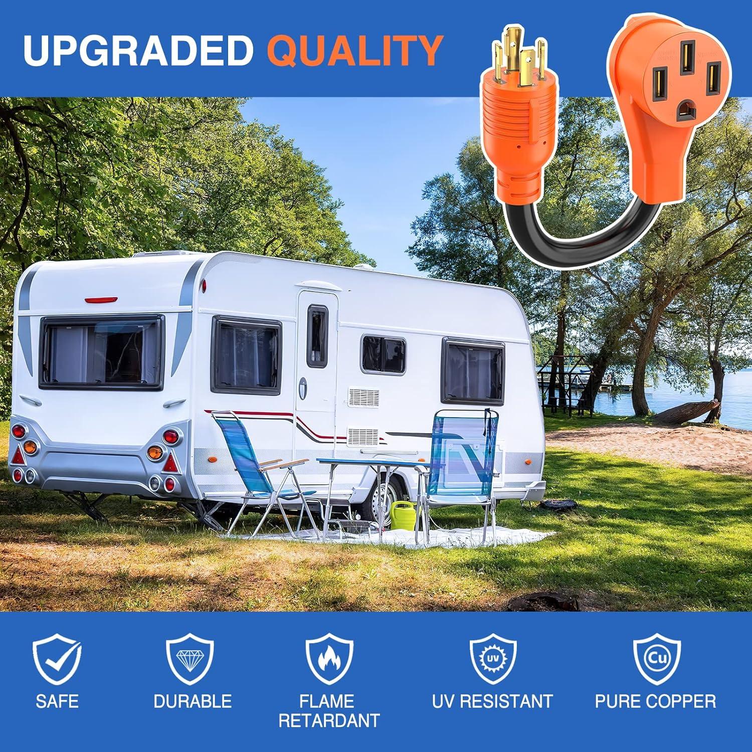 imageNilight Dryer Adapter Cord 30 Amp to 30Amp 4 Prong 125V250V 7500 Watt Pure Copper New Outlet Old Plug Conversion Heavy Duty 10 Gauge Wire 1430P 1030R 30M30F30M Locking 4Pin50F