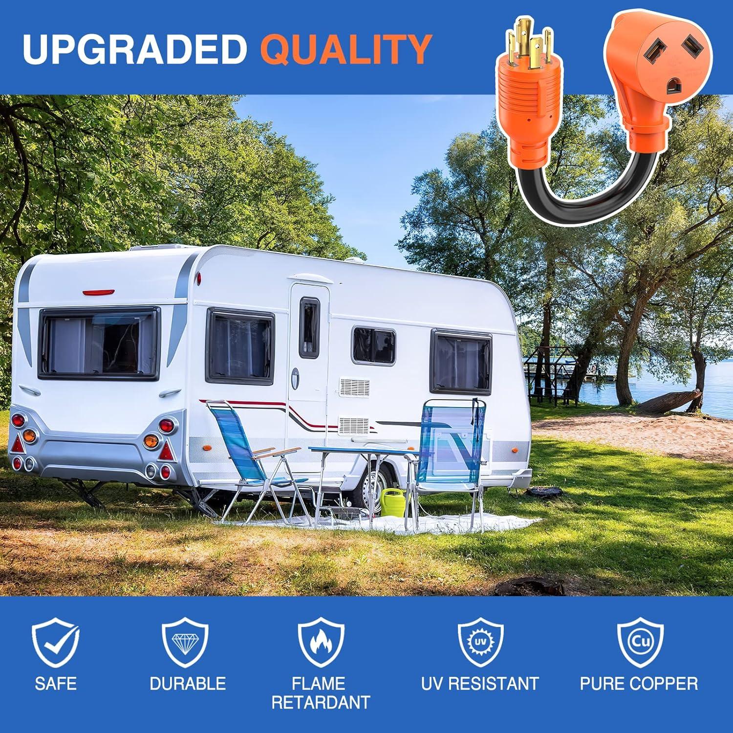 imageNilight Dryer Adapter Cord 30 Amp to 30Amp 4 Prong 125V250V 7500 Watt Pure Copper New Outlet Old Plug Conversion Heavy Duty 10 Gauge Wire 1430P 1030R 30M30F30M Locking 4Pin30F