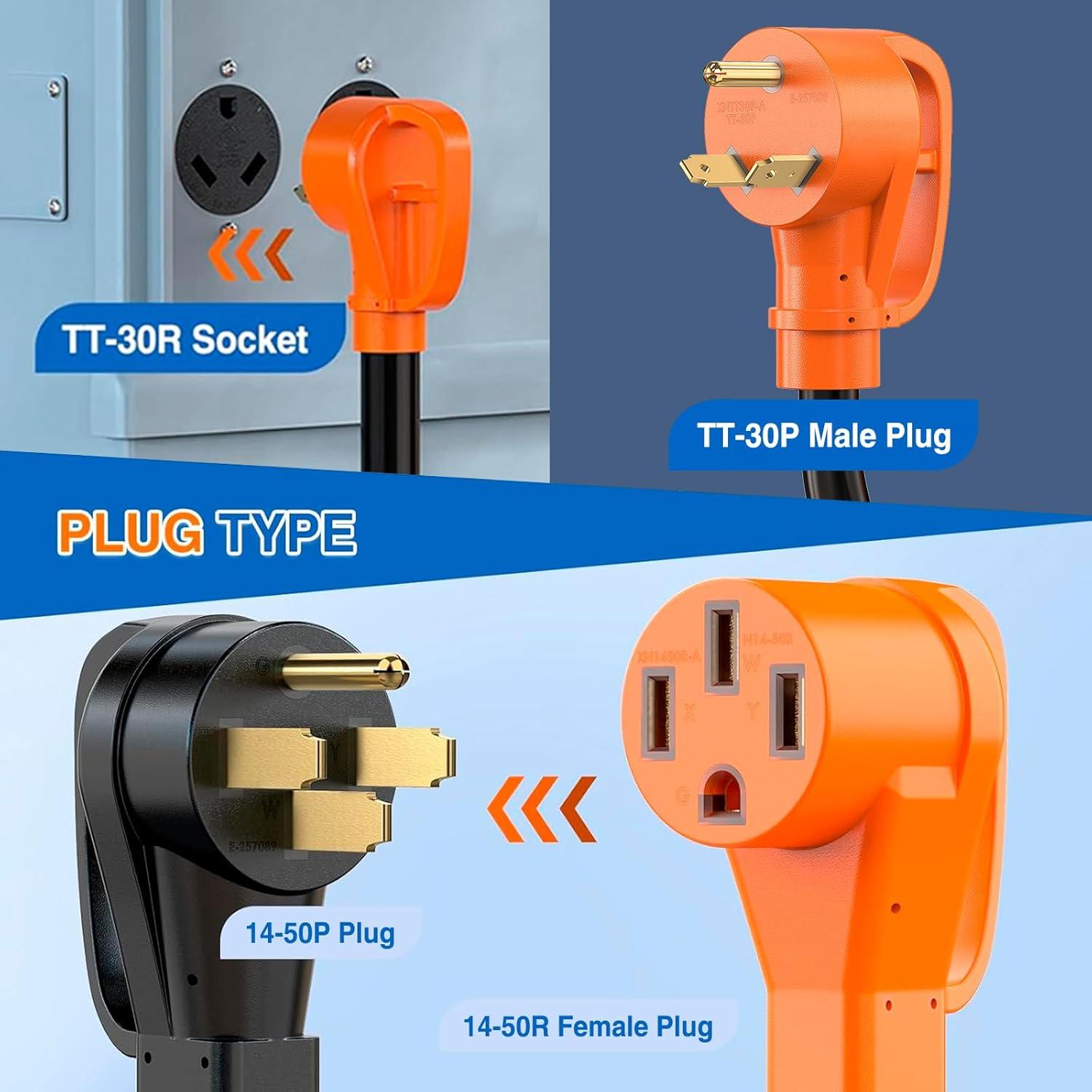 imageNilight Dryer Adapter Cord 30 Amp to 30Amp 4 Prong 125V250V 7500 Watt Pure Copper New Outlet Old Plug Conversion Heavy Duty 10 Gauge Wire 1430P 1030R 30M30F30M50F Y Splitter