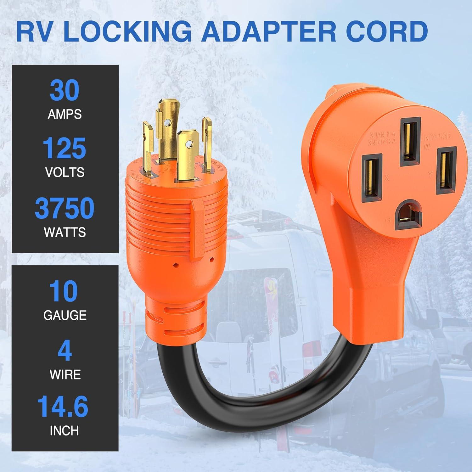 imageNilight Dryer Adapter Cord 30 Amp to 30Amp 4 Prong 125V250V 7500 Watt Pure Copper New Outlet Old Plug Conversion Heavy Duty 10 Gauge Wire 1430P 1030R 30M30F30M Locking 4Pin50F
