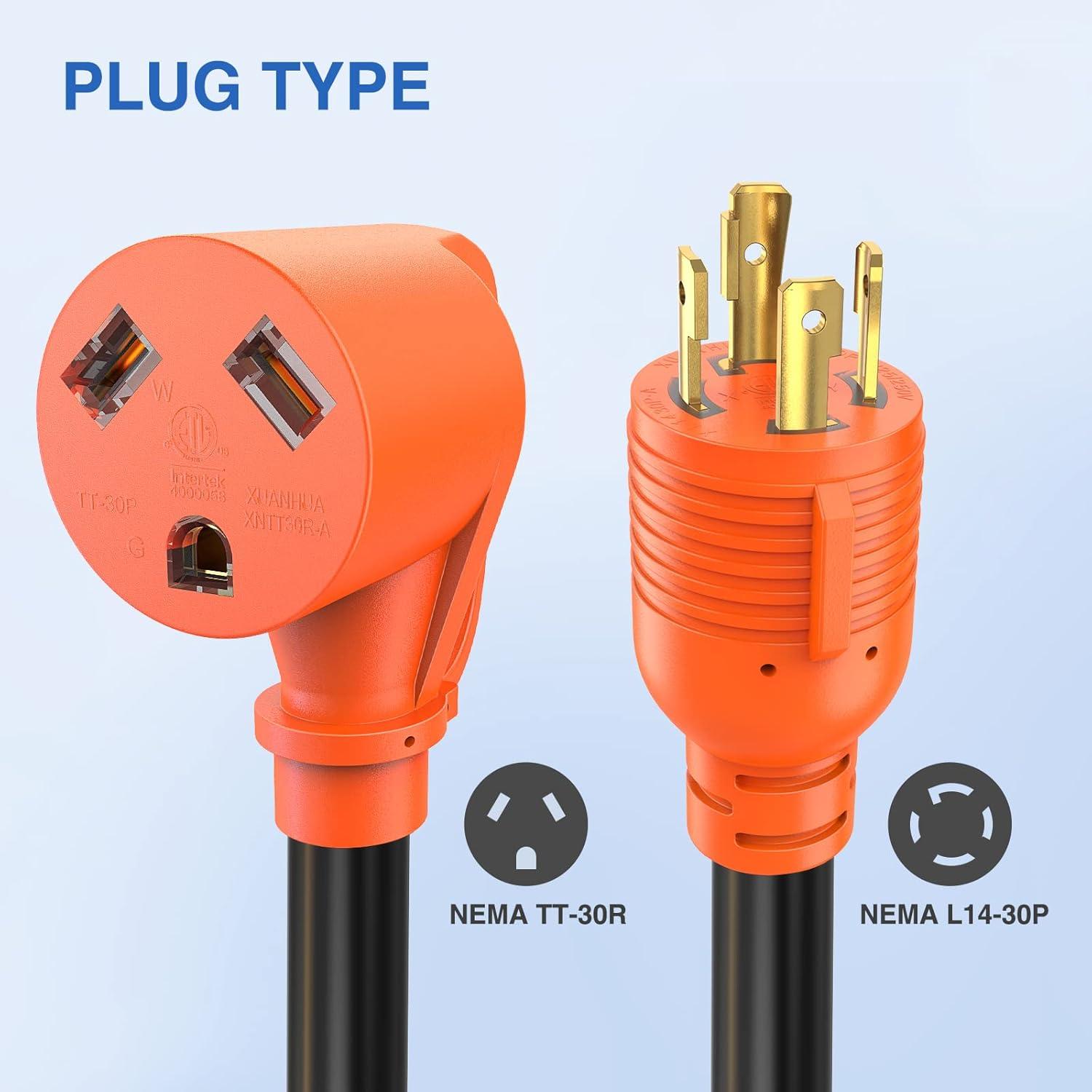 imageNilight Dryer Adapter Cord 30 Amp to 30Amp 4 Prong 125V250V 7500 Watt Pure Copper New Outlet Old Plug Conversion Heavy Duty 10 Gauge Wire 1430P 1030R 30M30F30M Locking 4Pin30F