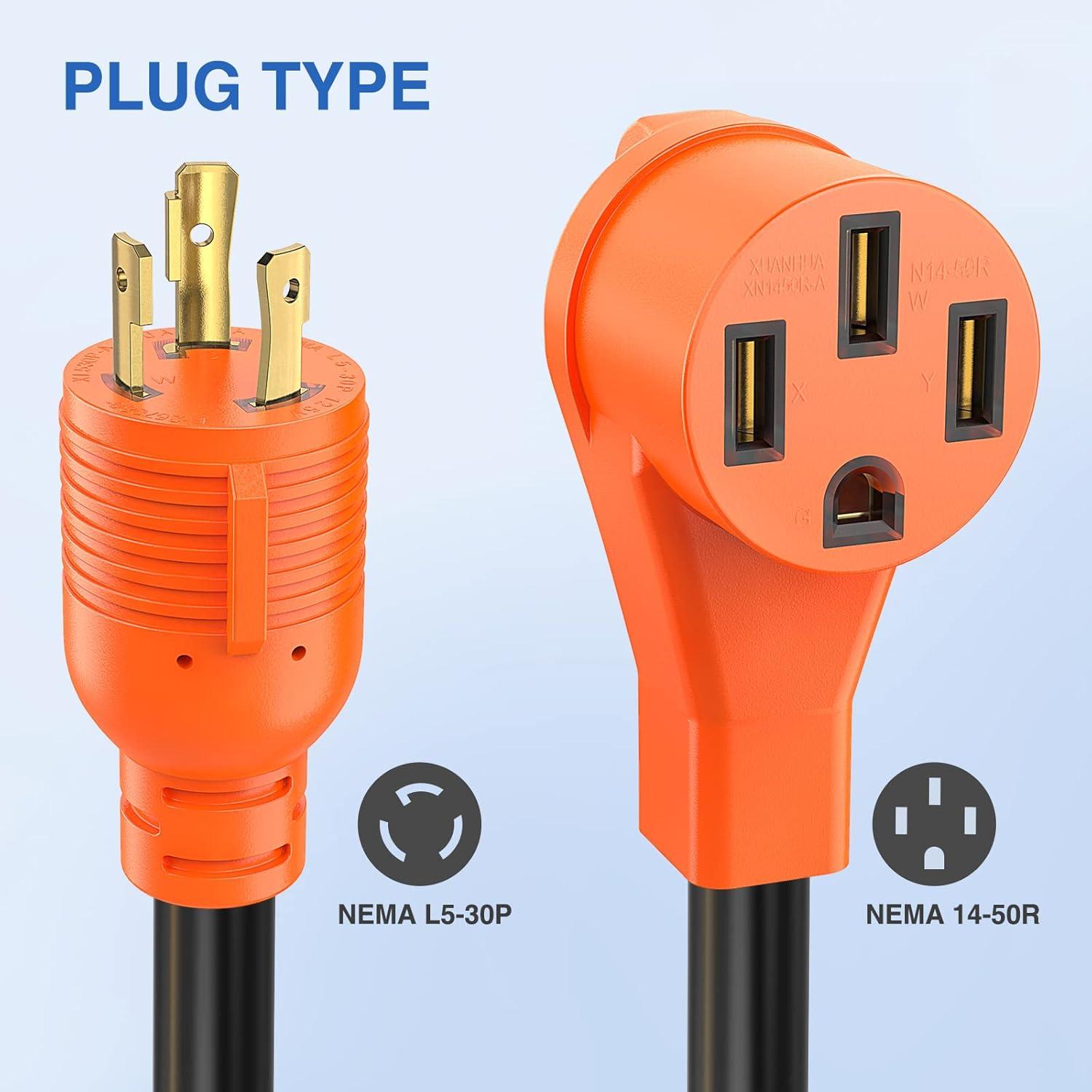 imageNilight Dryer Adapter Cord 30 Amp to 30Amp 4 Prong 125V250V 7500 Watt Pure Copper New Outlet Old Plug Conversion Heavy Duty 10 Gauge Wire 1430P 1030R 30M30F30M Locking 3Pin50F