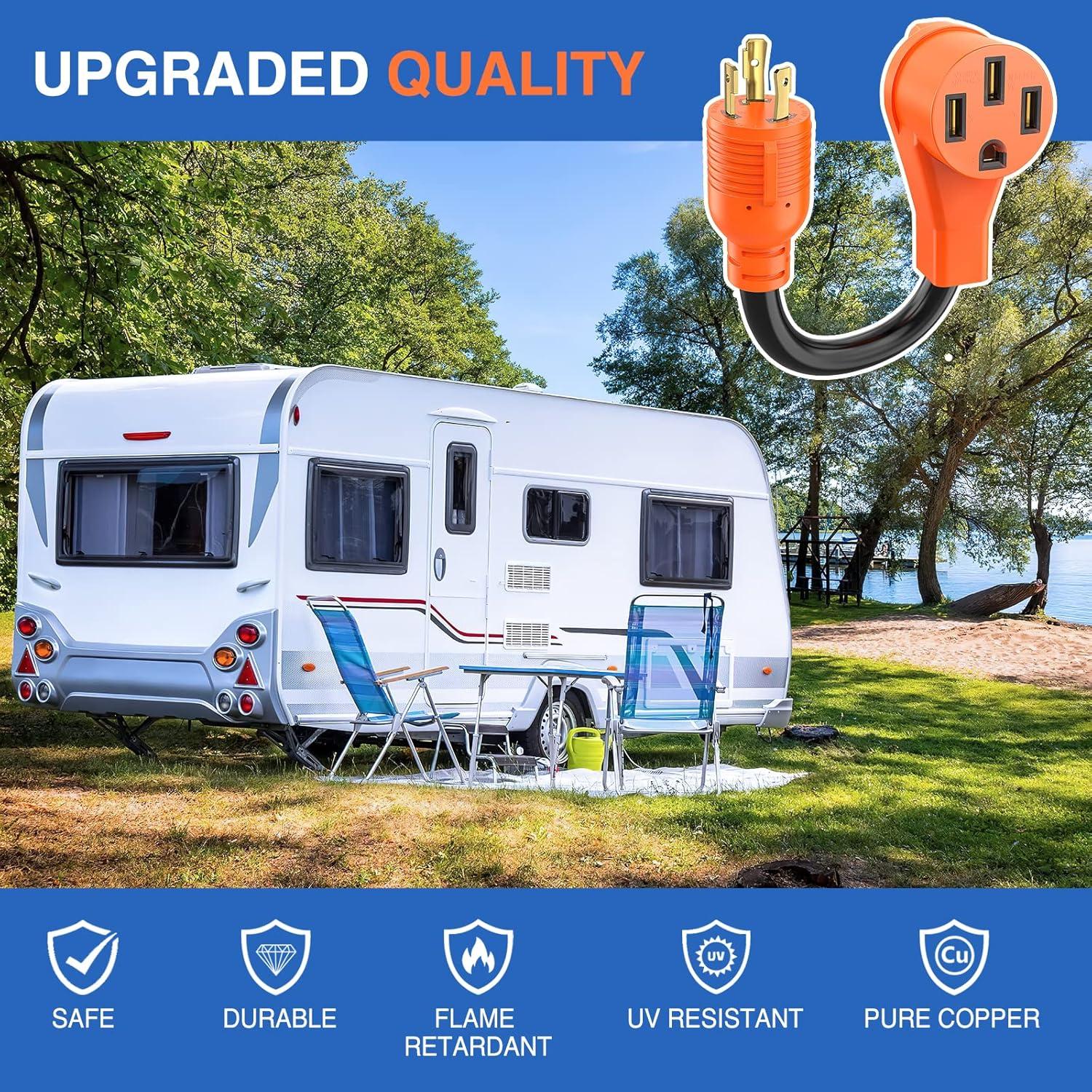 imageNilight Dryer Adapter Cord 30 Amp to 30Amp 4 Prong 125V250V 7500 Watt Pure Copper New Outlet Old Plug Conversion Heavy Duty 10 Gauge Wire 1430P 1030R 30M30F30M Locking 3Pin50F