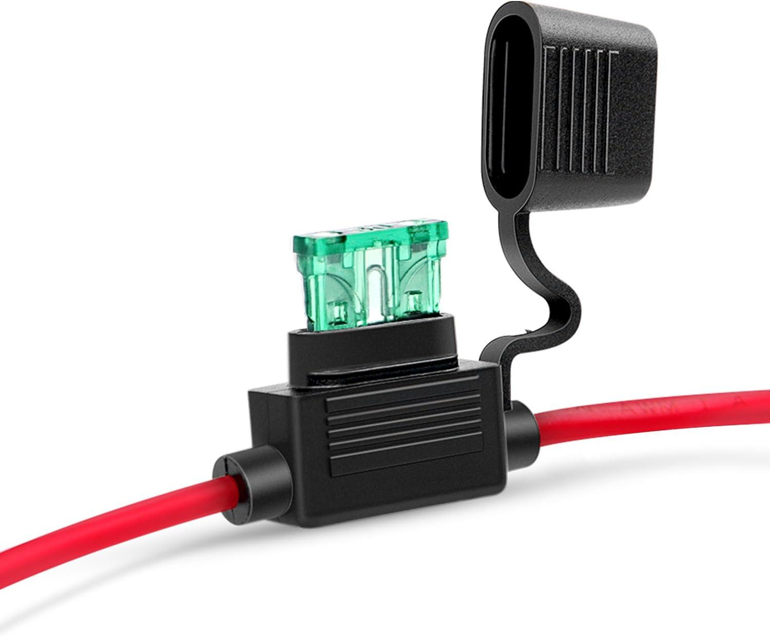imageNilight GA0004 5Pack 12AWG Inline Wiring Harness 12 Gauge ATCATO Automotive Holder with 30A Fuse Blade Standard Plug Socket5 Pack 2 Years Warranty10Pcs 14AWG Fuse Holder