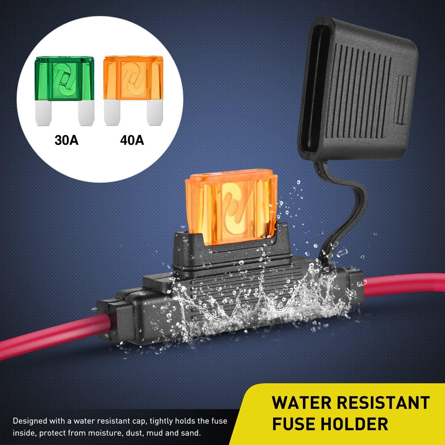 imageNilight GA0004 5Pack 12AWG Inline Wiring Harness 12 Gauge ATCATO Automotive Holder with 30A Fuse Blade Standard Plug Socket5 Pack 2 Years Warranty2Pcs 10AWG Maxi Fuse Holder