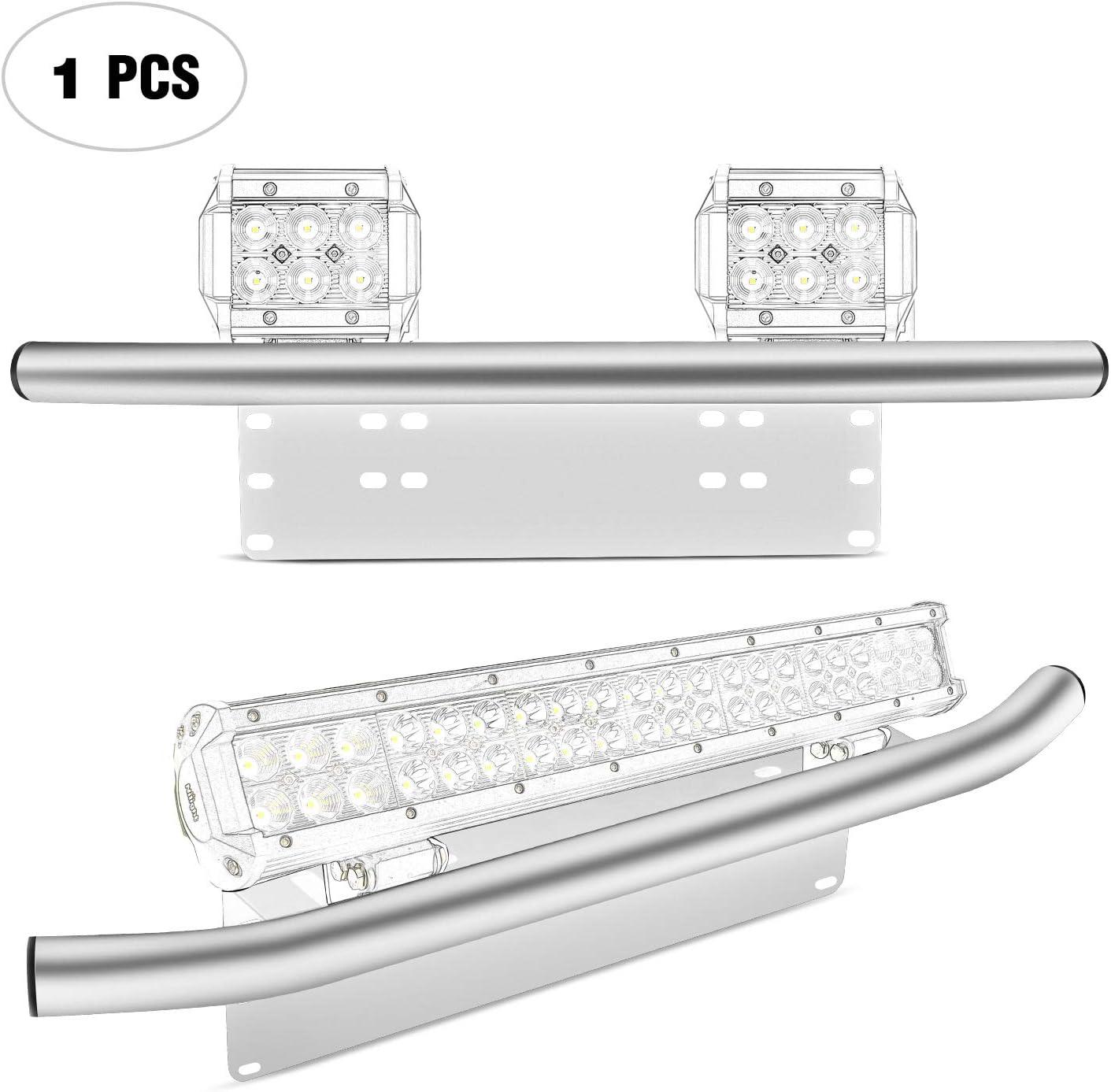 imageNilight Led Light Bar Mounting Bracket Front License Plate Frame Bracket License Plate Mounting Bracket Holder For OffRoad Lights Led Work Lamps Lighting BarsSilver 2 Years WarrantySilver