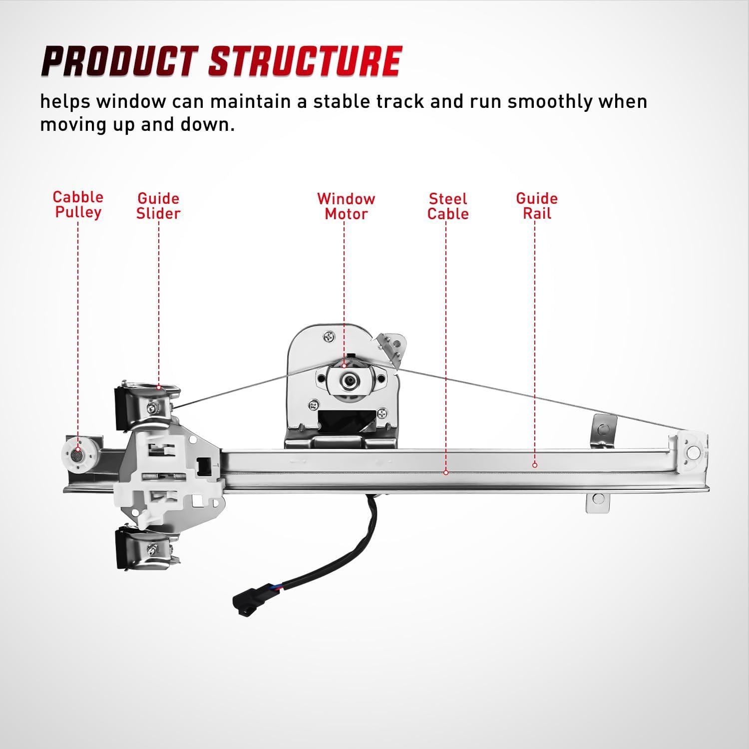 imageNilight Power Window RegulatorMotor Rear Driver Side Compatible with Chevrolet SilveradoGMC Sierra 1500 2500 HD 3500 HD 2007 2008 2009 2010 2011 2012 2013Rear Left741388