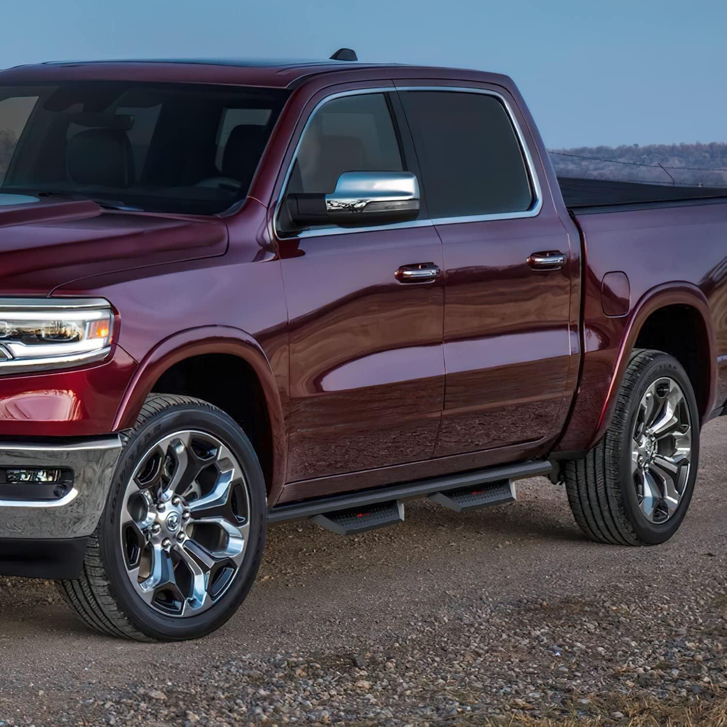 imageNilight Running Boards Compatible for 20092018 Dodge Ram 1500 Crew Cab 20192024 1500 Classic 20102024 2500 3500 4 Inch Drop Side Steps Bolton Black Powder Coated Nerf Bars