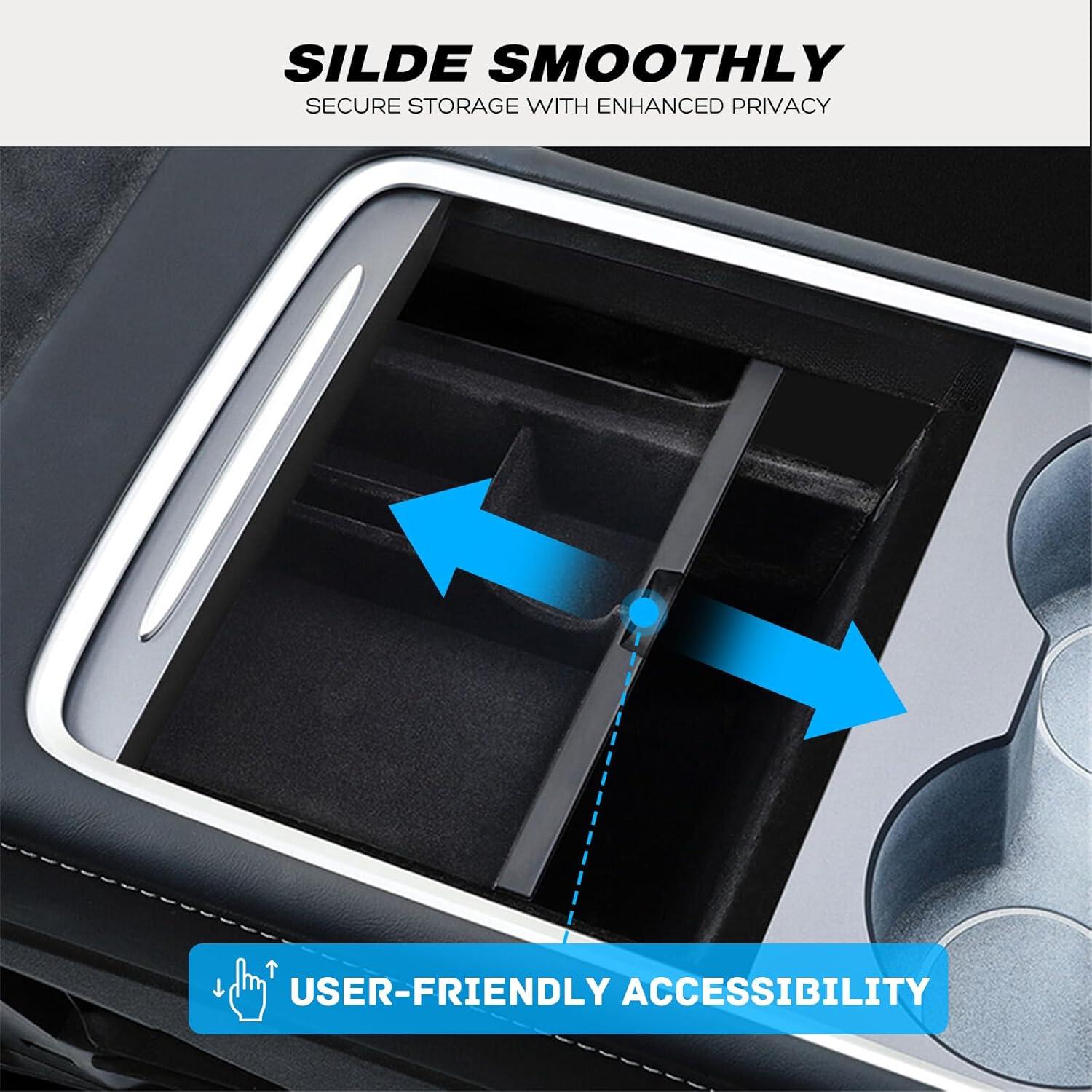 imageNilight Upgraded Accessories Compatible for Tesla Model 3 20212023 Model Y 20212024 Center Armrest Console Organizer Tray and Hidden Storage Box 3Pack5PCS