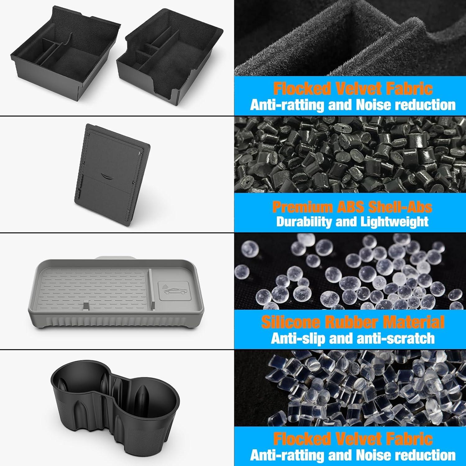 imageNilight Upgraded Accessories Compatible for Tesla Model 3 20212023 Model Y 20212024 Center Armrest Console Organizer Tray and Hidden Storage Box 3Pack5PCS