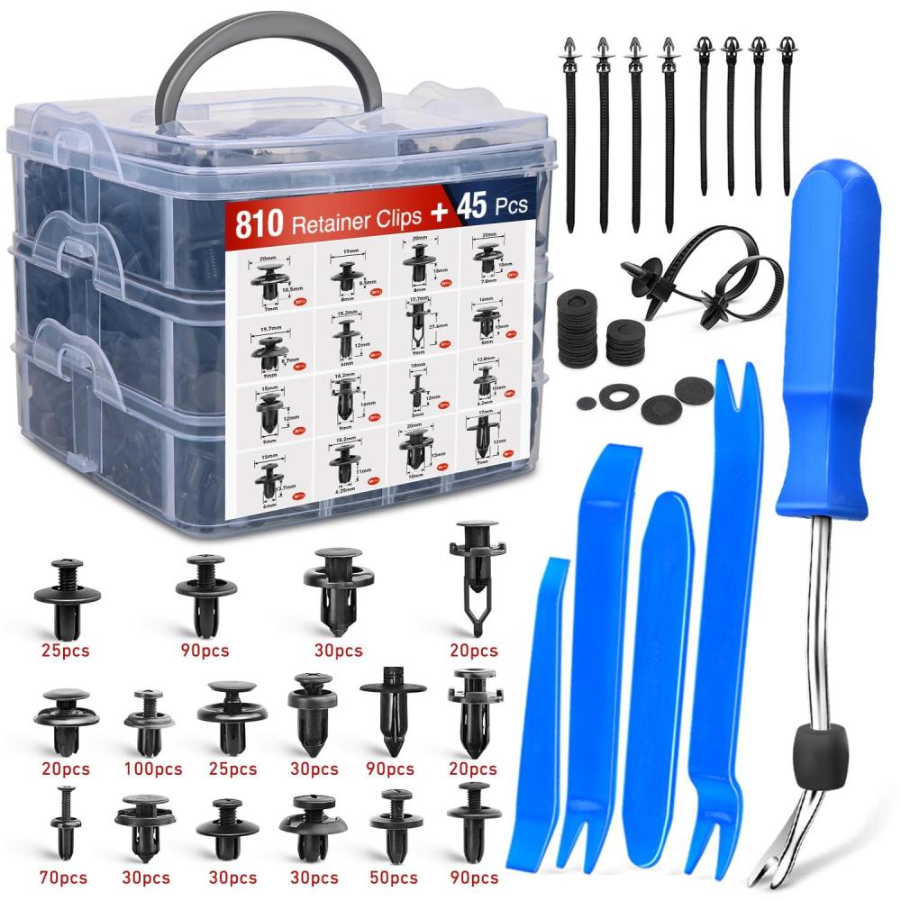 imageNilight 181PCS Car Bumper Retainer Clips with Fastener Remover for Lexus Toyota 4Runner Tacoma RAV4 Scion 7549535010 7539735010 9018906065 9018906013 9018906028 90467072012 Years Warranty855Pcs