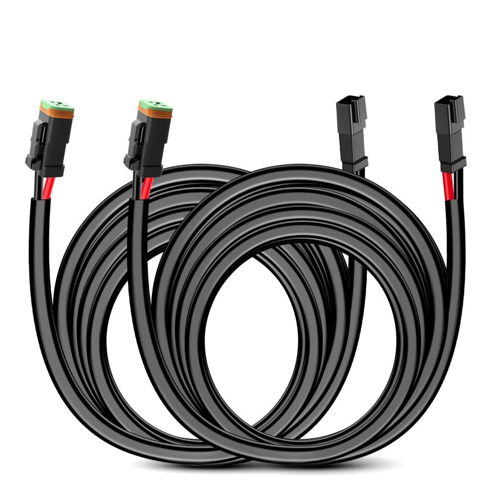 imageNilight 2 PCS 14 AWG 10 Feet Wiring Harness Extension Kit for LED Light Bar Off Road Auxiliary Ditch APillar Lights Driving Fog Boat Lighting16AWG 10FT 2Pin DT