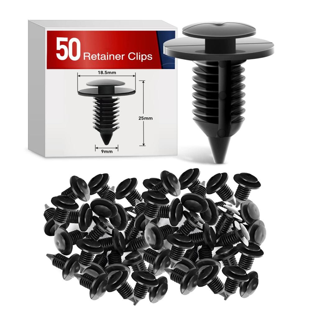 imageNilight 200PCS Car Retainer Clips 6mm 7mm 8mm 9mm 10mm Expansion Screws Replacement Kit Bumper Push Rivet Clips for GM Ford Toyota Honda Chrysler Nissan50 Clips 9mm
