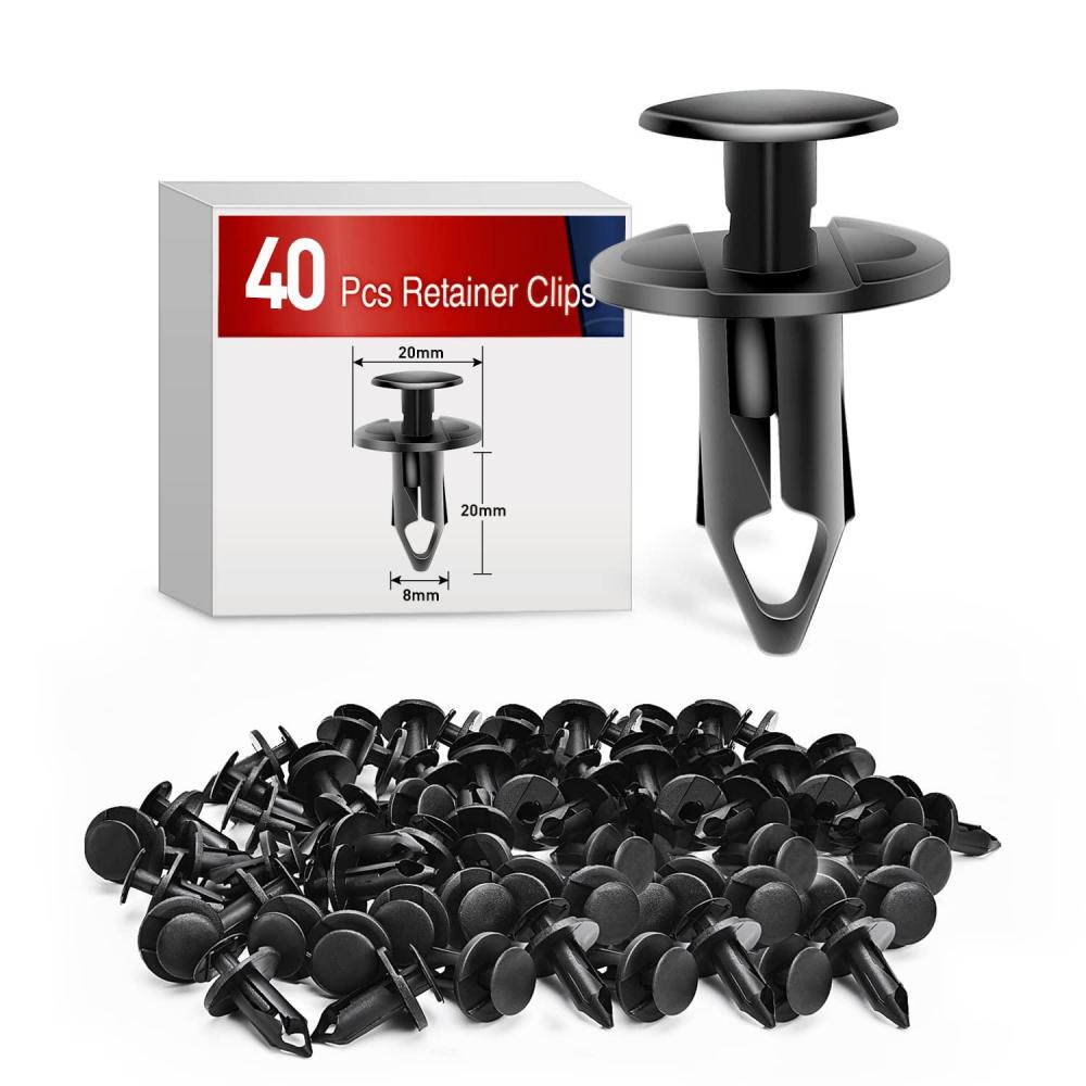 imageNilight 200PCS Car Retainer Clips 6mm 7mm 8mm 9mm 10mm Expansion Screws Replacement Kit Bumper Push Rivet Clips for GM Ford Toyota Honda Chrysler Nissan40 Clips 9mm
