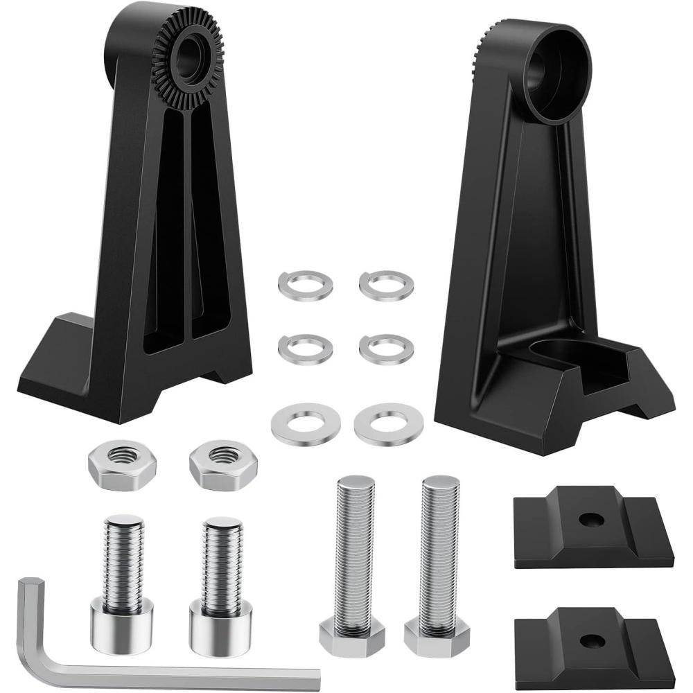 imageNilight 2PCS Universal SideMounted Brackets Adjustable Compatible with Straight or Curved Led Light Bar 2 Years WarrantyBlackSide Brackets