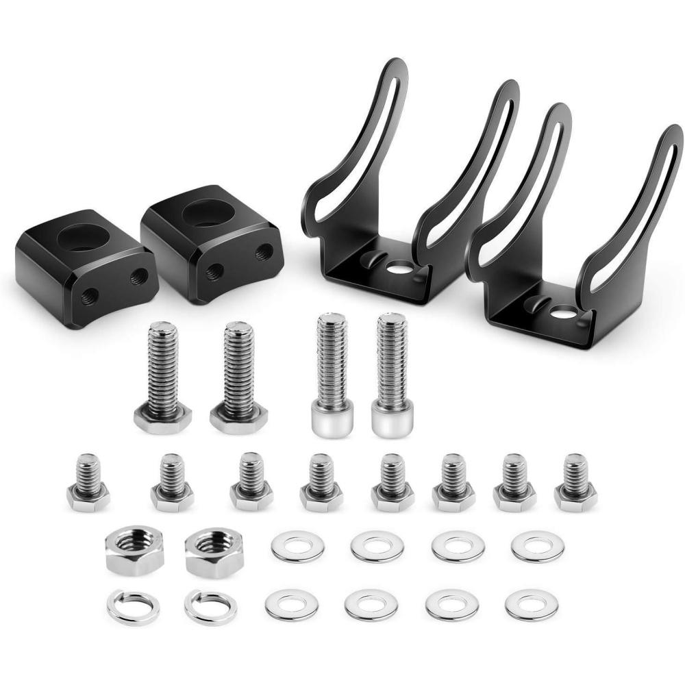 imageNilight 2PCS Universal SideMounted Brackets Adjustable Compatible with Straight or Curved Led Light Bar 2 Years WarrantyBlackSlide Mount Bracket