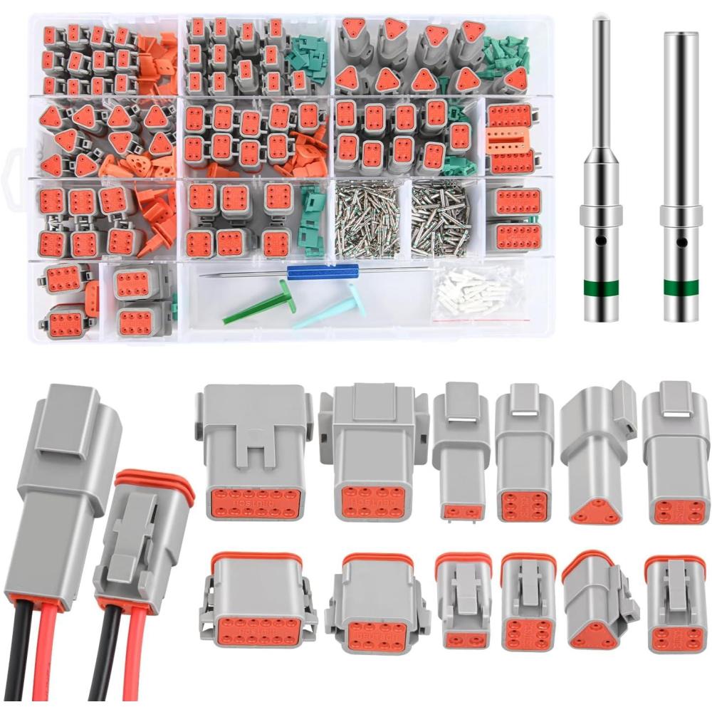 imageNilight 3 PIN DT Connector Kit 3 Sets Size 16 Solid Contacts Waterproof Male Female Terminal for 1420 AWG DT Series Connector Car Truck Motorcycle OffRoad Vehicles BoatDT 212Pin 40 Sets wRemoval Tool