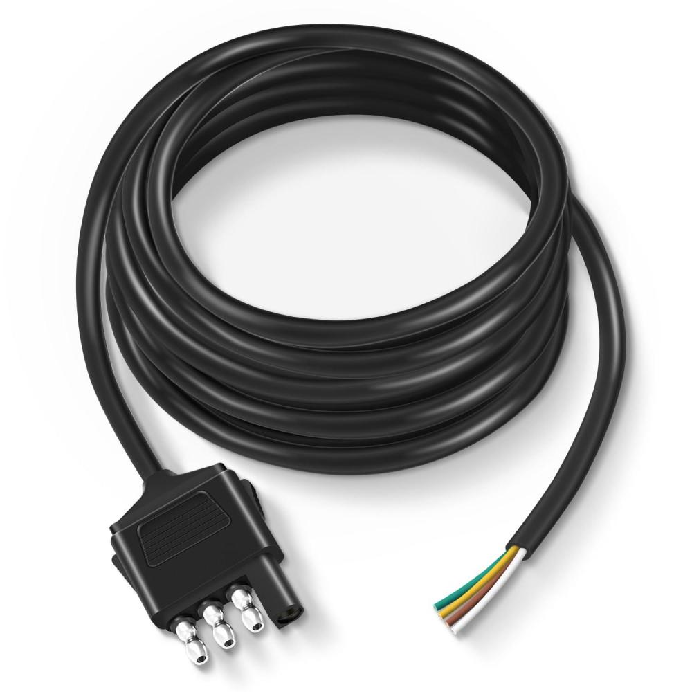 imageNilight 4 Way Flat Trailer YSplitter Plug and Play Adapter Extension Harness for LED Tailgate Light Bar Trailer Lights2 Years WarrantyMale End Jacket Wiring Harness 10FT