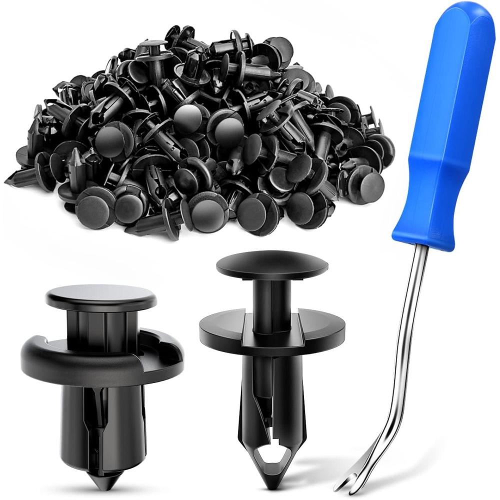 imageNilight 700Pcs Car Push Retainer Clips ampamp Auto Fasteners Assortment 30 Most Popular Sizes Nylon Bumper Fender Rivets with 10 Cable Ties and Remover for Toyota GM Ford Toyota Honda Chrysler150Pcs Clips  Remover