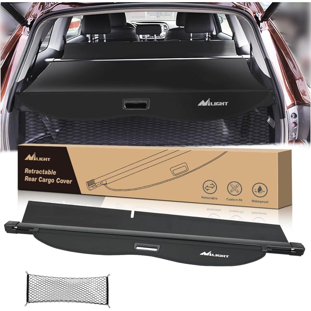 imageNilight Cargo Cover Fit for Toyota Highlander 2020 2021 2022 2023 2024 2025 Retractable Privacy Security Shield Shade Rear Trunk Cover with Trunk Storage Net