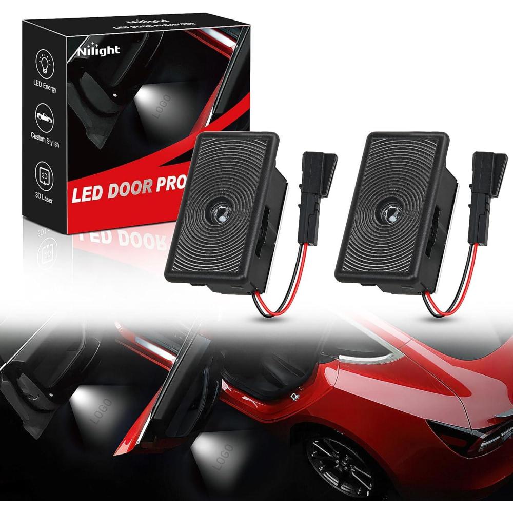 imageNilight Door Projector Puddle Lights Compatible with Tesla Model 3YSX Welcome Courtesy Step Door Interior Lamps Super Bright 2Pack2PCS