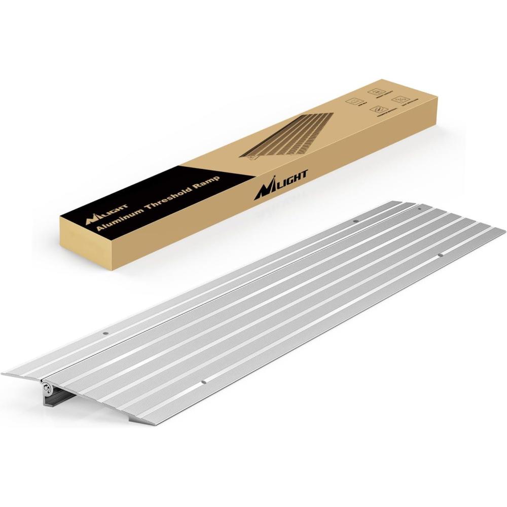 imageNilight Door Threshold Ramp 3quot Rise Portable Aluminum Wheelchair Door Entry Ramps for Doorways Stairs Home Steps1 Rise