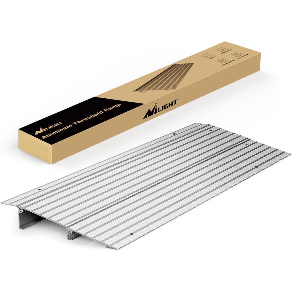 imageNilight Door Threshold Ramp 3quot Rise Portable Aluminum Wheelchair Door Entry Ramps for Doorways Stairs Home Steps2 Rise