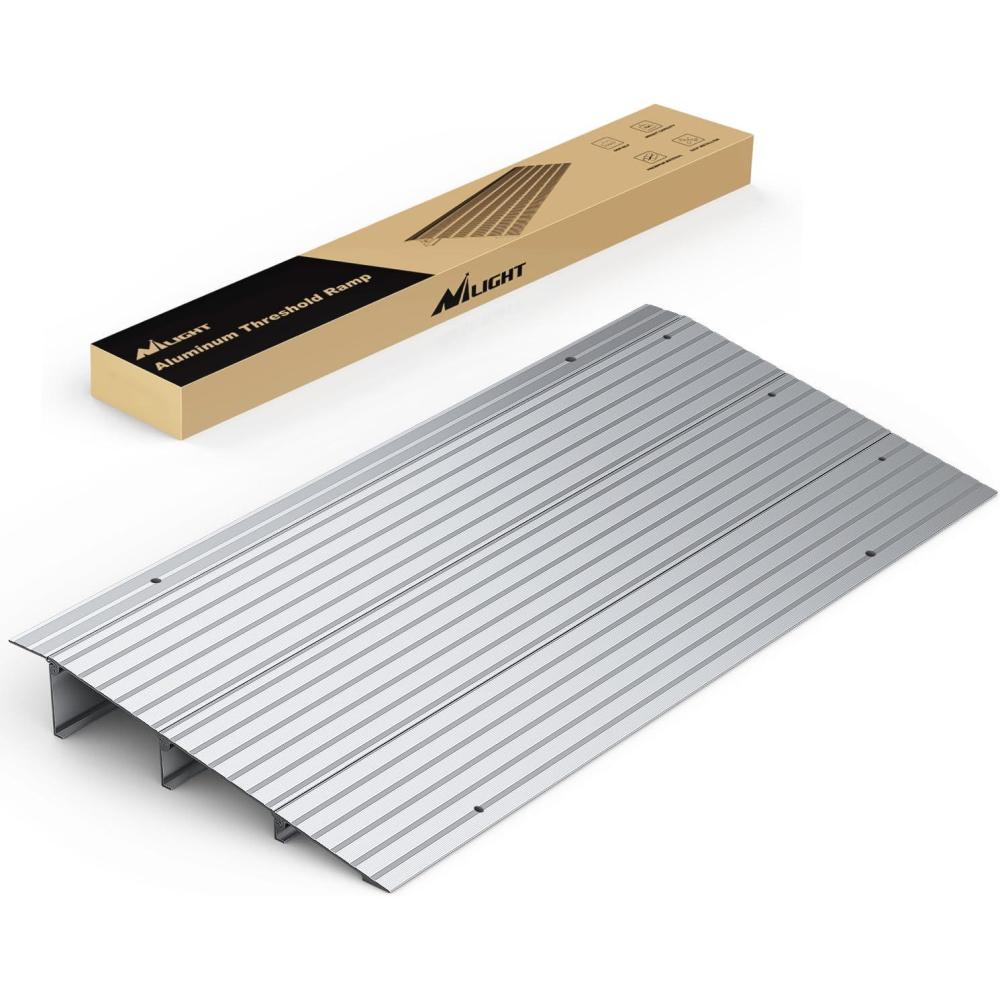 imageNilight Door Threshold Ramp 3quot Rise Portable Aluminum Wheelchair Door Entry Ramps for Doorways Stairs Home Steps3 Rise