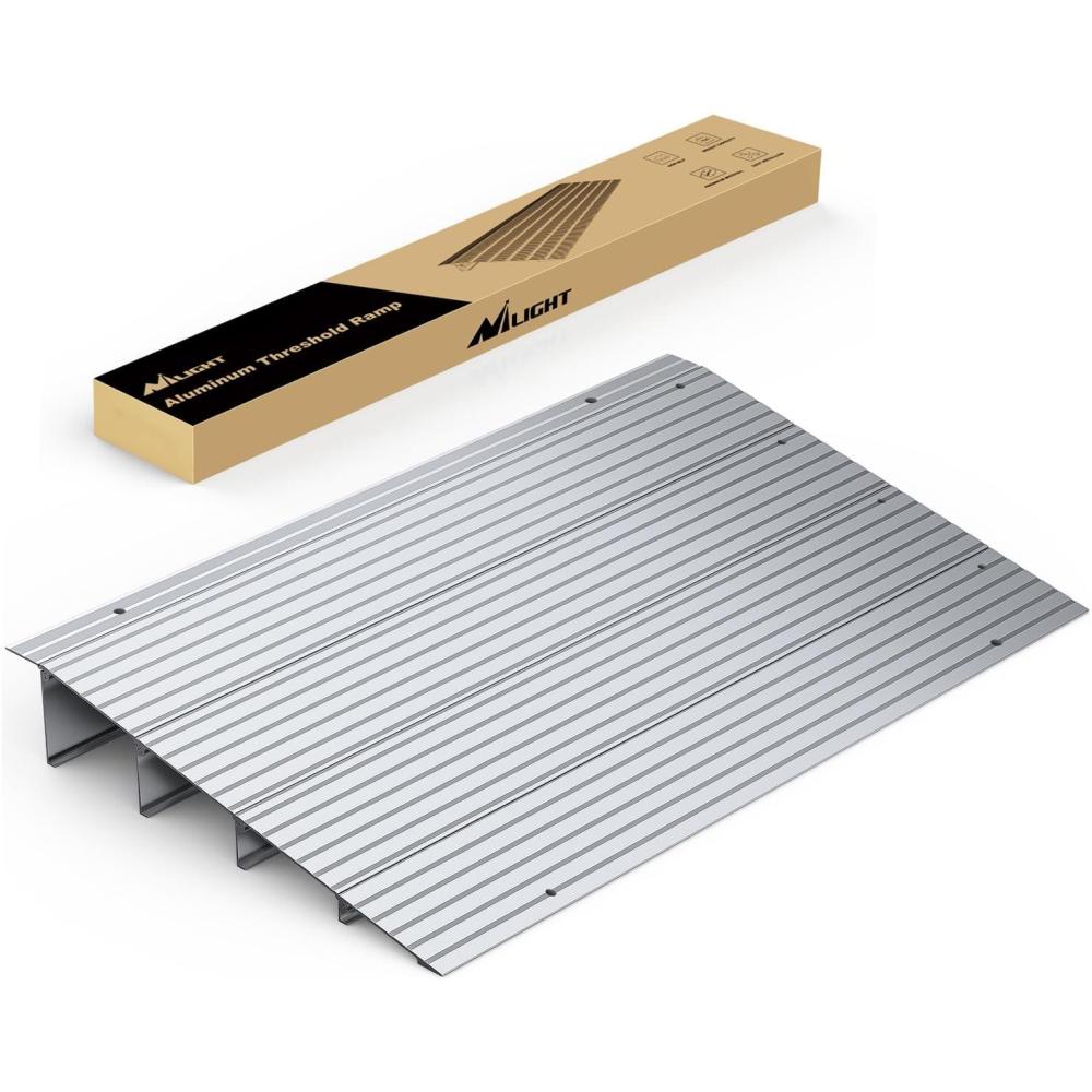imageNilight Door Threshold Ramp 3quot Rise Portable Aluminum Wheelchair Door Entry Ramps for Doorways Stairs Home Steps4 Rise