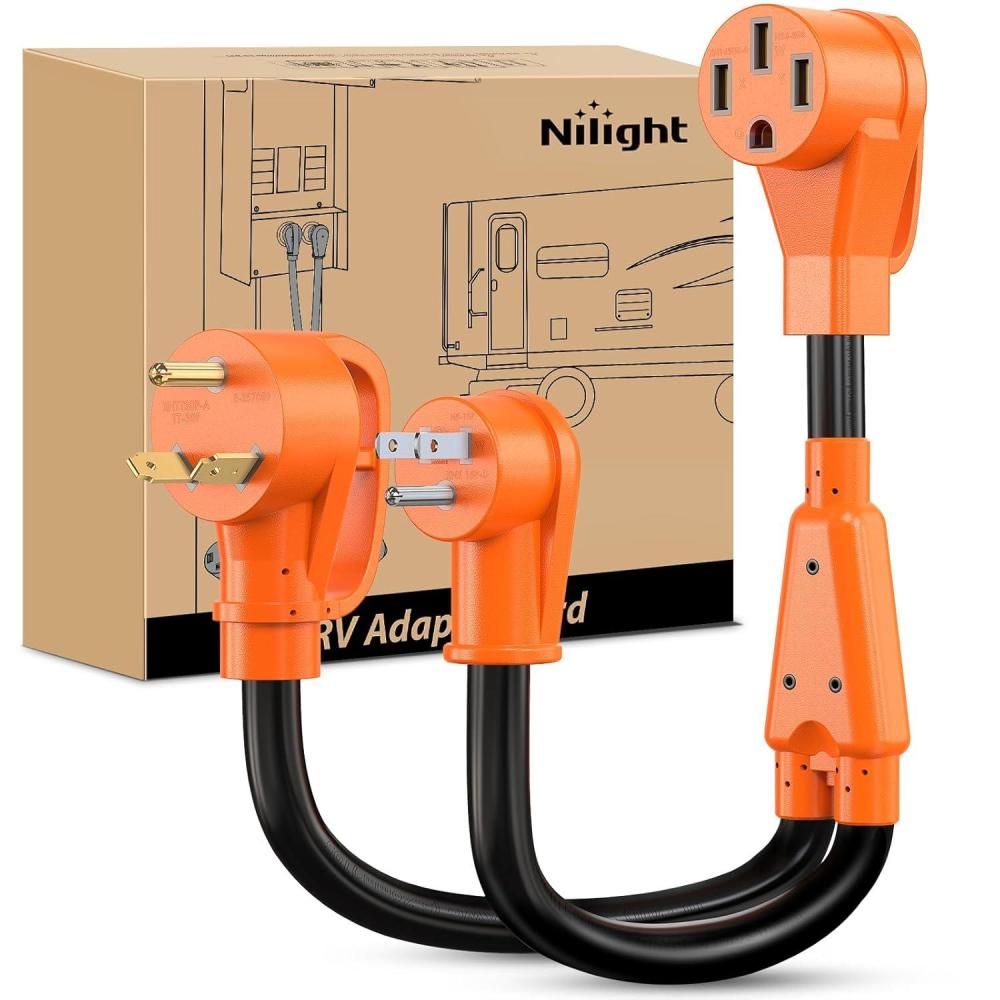 imageNilight Dryer Adapter Cord 30 Amp to 30Amp 4 Prong 125V250V 7500 Watt Pure Copper New Outlet Old Plug Conversion Heavy Duty 10 Gauge Wire 1430P 1030R 30M30F50F30M15M Y Splitter