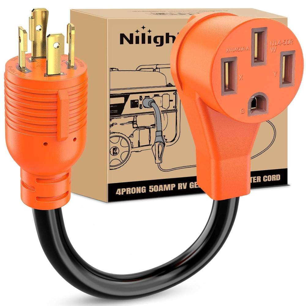 imageNilight Dryer Adapter Cord 30 Amp to 30Amp 4 Prong 125V250V 7500 Watt Pure Copper New Outlet Old Plug Conversion Heavy Duty 10 Gauge Wire 1430P 1030R 30M30F30M Locking 4Pin50F
