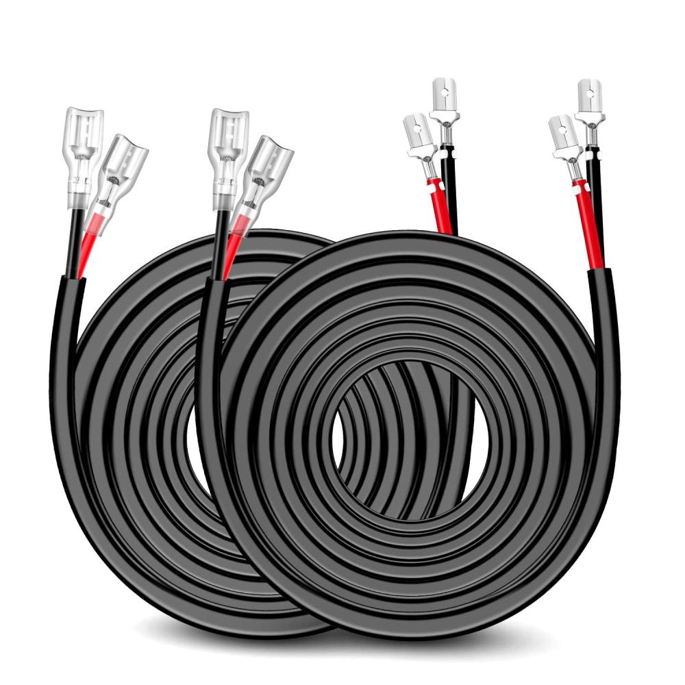 imageNilight LED Light Bar Wiring Harness 2 PCS 12 AWG Extension Kit 10 Feet for Off Road Work Lights Driving Fog Boat Lighting16AWG 20FT 2Pcs
