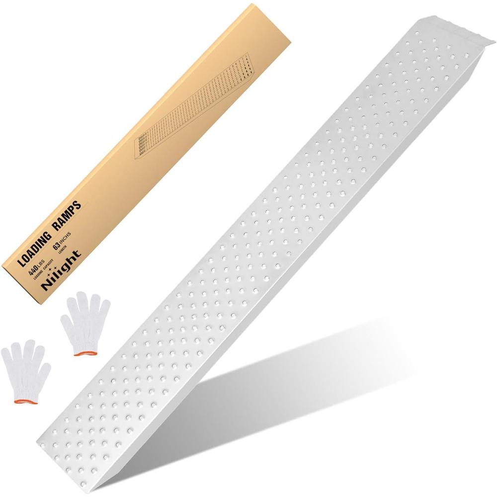 imageNilight Loading Ramps 626quot x 9quot Heavy Duty Steel Trailer Ramp 880lbs Capacity for Hand Truck Motorcycle Riding Mower ATVs ampamp 4Wheel Equipment 2 Pack1Piece