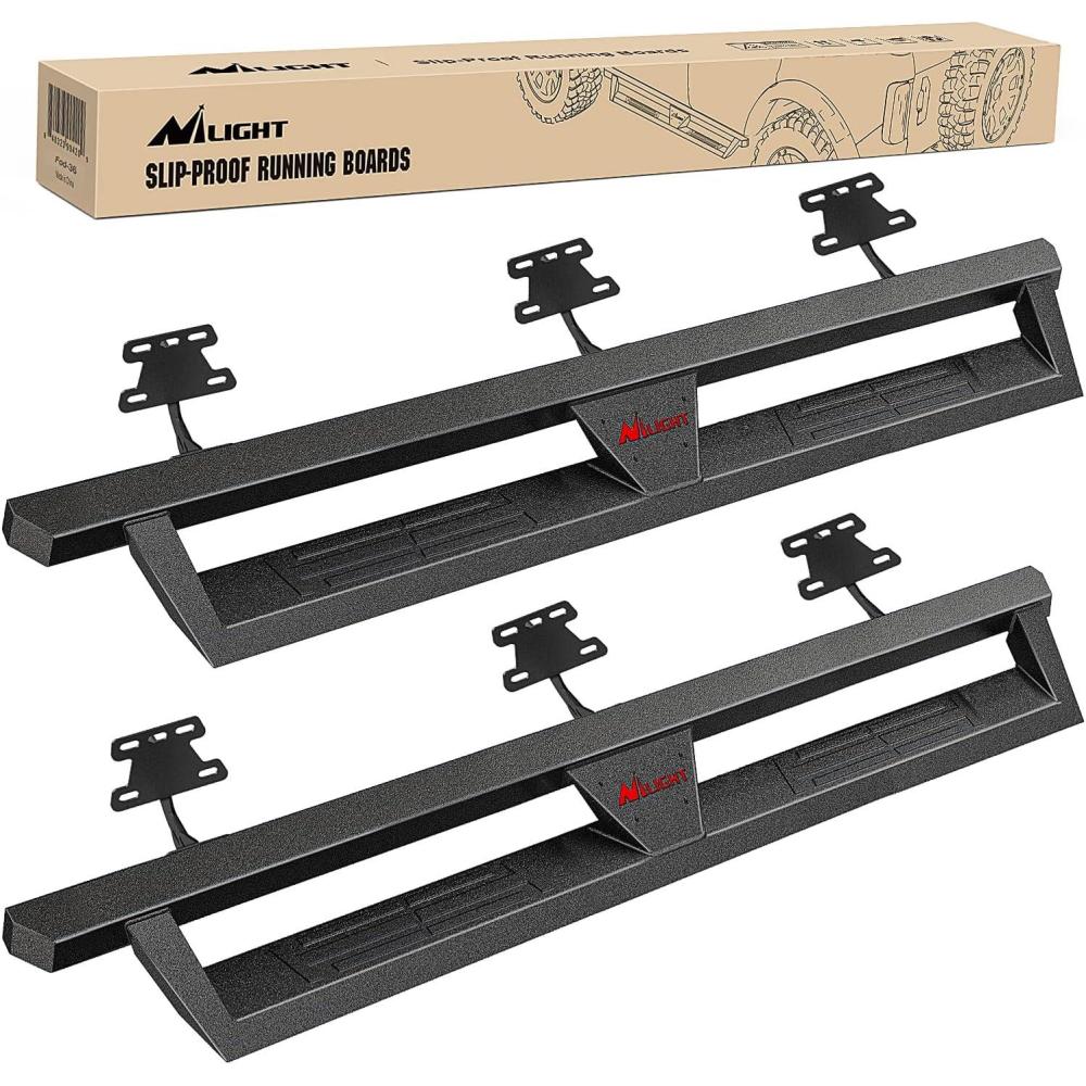 imageNilight Running Boards for 2019 2020 2021 2022 2023 2024 Ram 1500 Quad CabExtended Cab New Body Style DualStage Textured Black Powder Coated SlipProof Side Step Nerf Bars