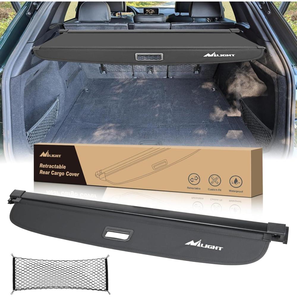 imageNilight Trunk Cargo Cover for Audi Q5 2018 2019 2020 2021 2022 2023 2024 Retractable Security Shade Rear Cargo Cover with Trunk Storage Net