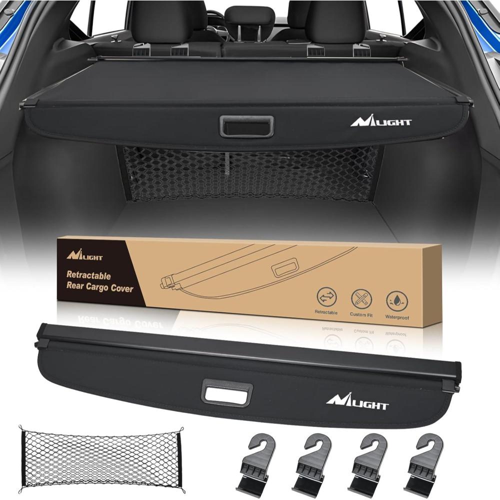 imageNilight Trunk Cargo Cover for Nissan Kicks 2018 2019 2020 2021 2022 2023 2024 Retractable Security Shade Rear Cargo Cover with Trunk Storage Net