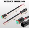 Nilight 2 Pin DT Connectors 16AWG 6 Kits Male and Female Electrical Connector Waterproof Plug Play w/Heat Shrink Butt Terminals for Automotive Cars Truck Motorcycle Marine Boats