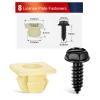 Nilight 200PCS Car Retainer Clips 6mm 7mm 8mm 9mm 10mm Expansion Screws Replacement Kit Bumper Push Rivet Clips for GM Ford Toyota Honda Chrysler Nissan(8Set License Plate Screw Kit)